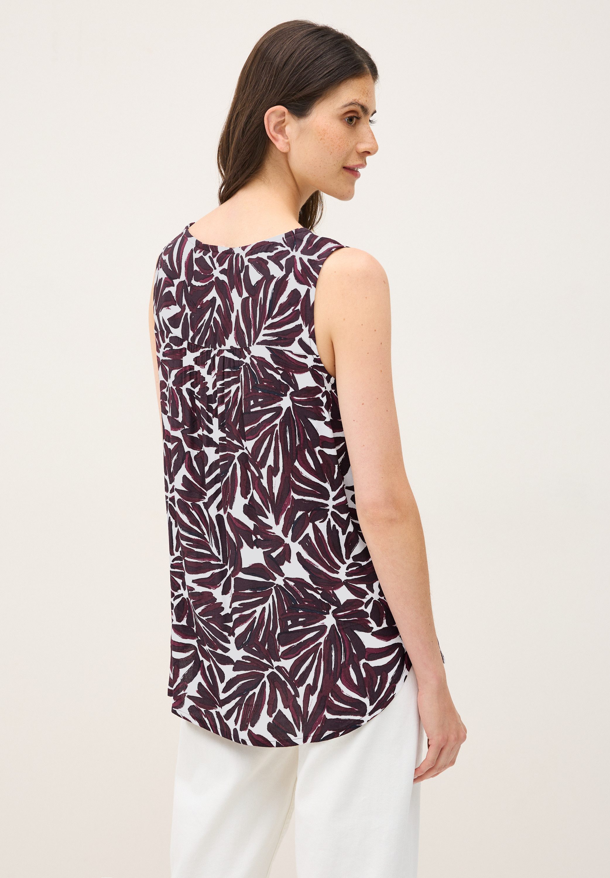 CECIL Blusentop ärmellos, mit V-Ausschnitt und grafischem Muster günstig online kaufen