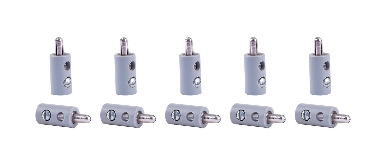 Viessmann Modelleisenbahn-Stecker Viessmann 6876 Querlochstecker Bananenstecker grau, 10 Stück