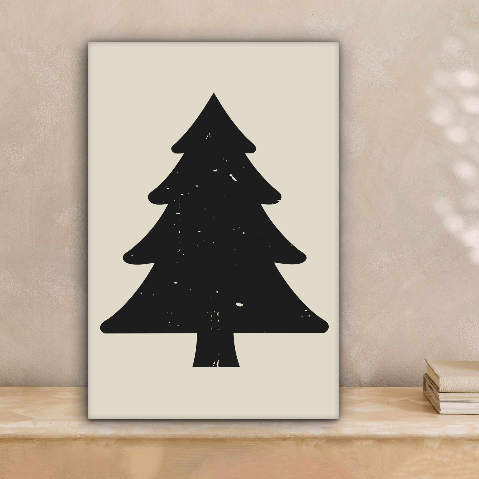 OneMillionCanvasses® Leinwandbild Weihnachtsbaum - Schwarzer Weihnachtsbaum günstig online kaufen