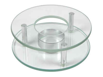 Spetebo Teestövchen Stövchen aus Glas und Eselstahl - Ø 12 cm, (1 Stövchen, 1-tlg., Stövchen), Teewärmer für Kannen und Tassen