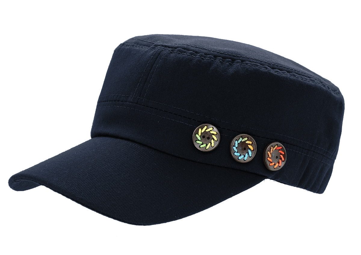 dy_mode Army Cap Army Cap Unifarbe Schirmmütze Herren Mütze Damen Kappe mit peppigen Holzknöpfen