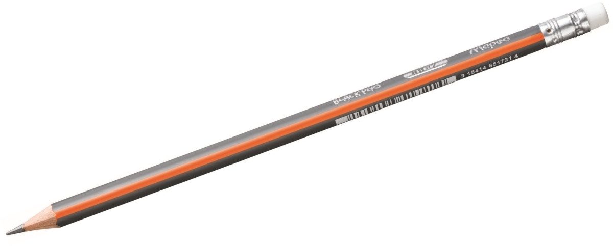 MAPED Bleistift Bleistift Black'Peps Radiergummikopf HB dunkelgrau/orange