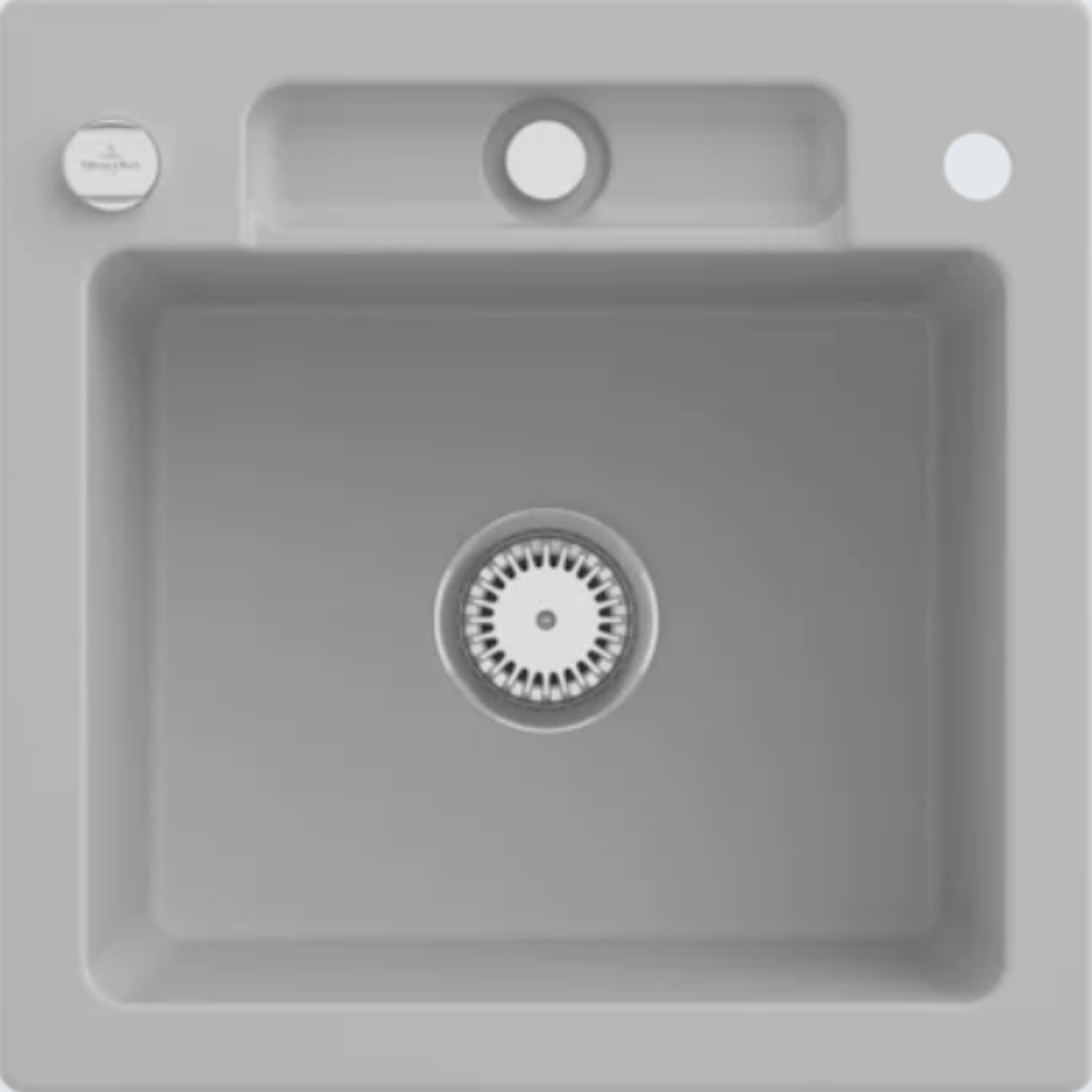 Villeroy & Boch Küchenspüle 3345 02 SM, Quadratisch, 51/22 cm, Siluet Serie, TitanCeram, flexibel drehbar | Spülbecken