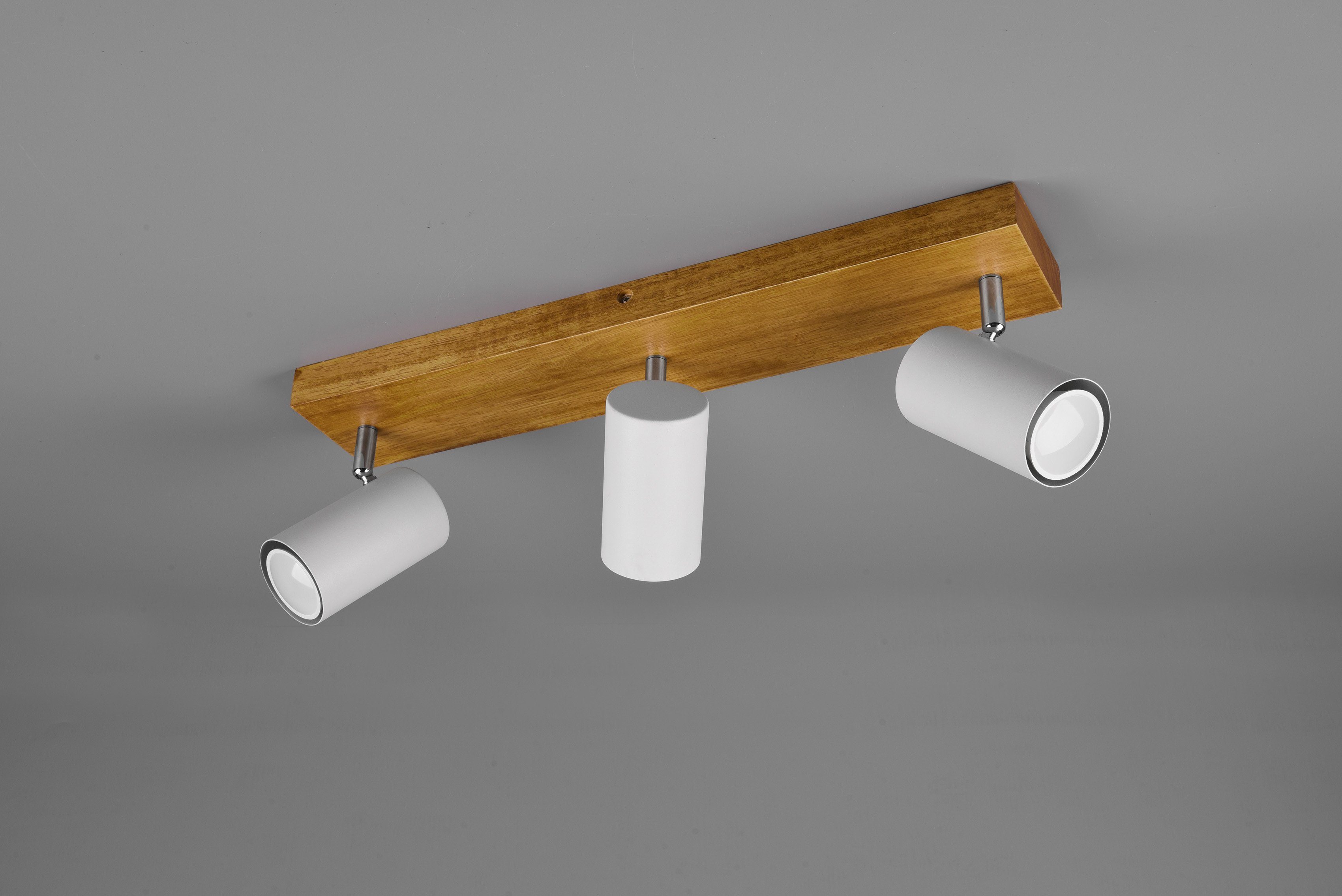 TRIO Leuchten Deckenstrahler Marley, ohne Leuchtmittel, mit Holz Baldachin, günstig online kaufen