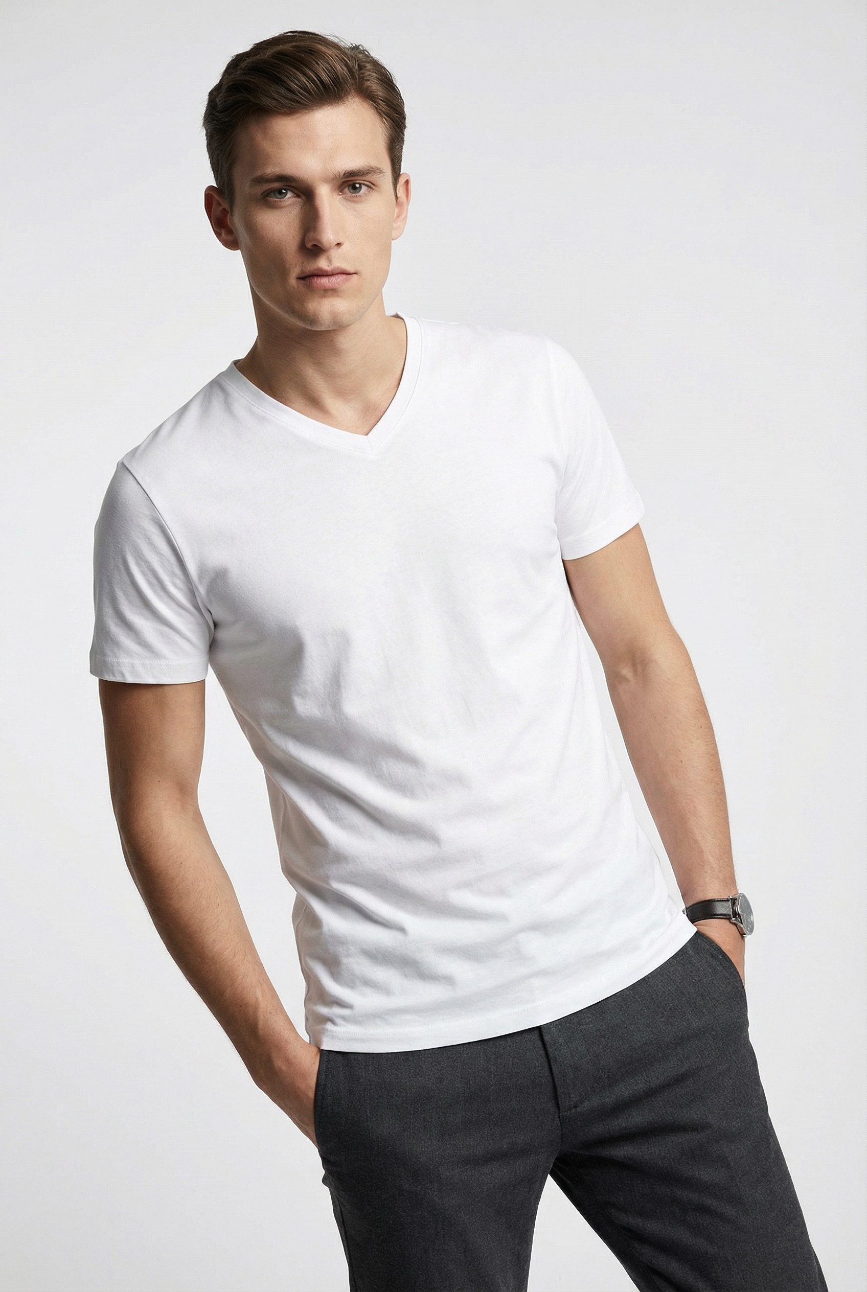 Jack & Jones V-Shirt JJEORGANIC BASIC TEE SS V-NECK 3PK MP (Packung, 3-tlg)
