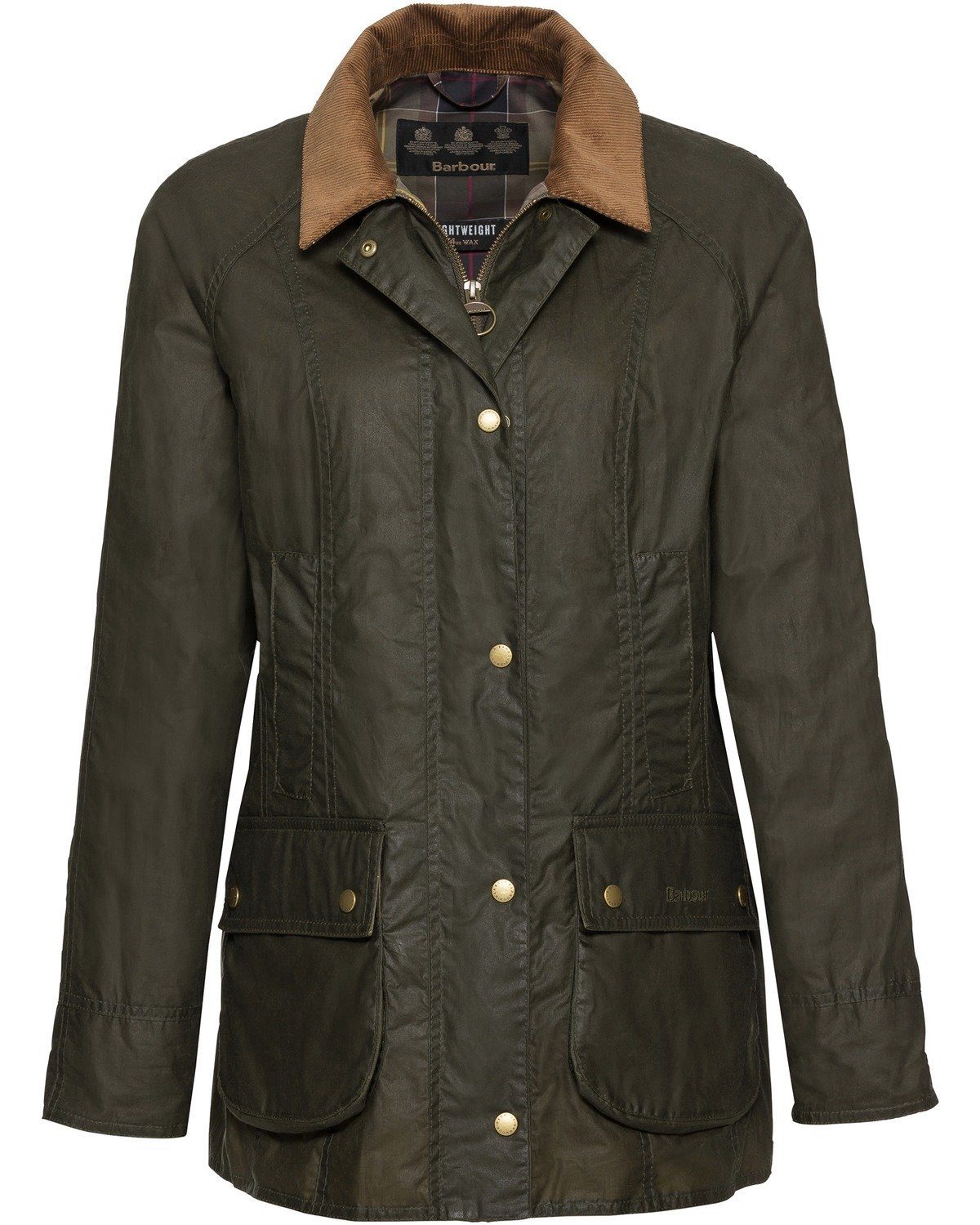 Langjacke Oliv Wachsjacke Lightweight Beadnell Barbour