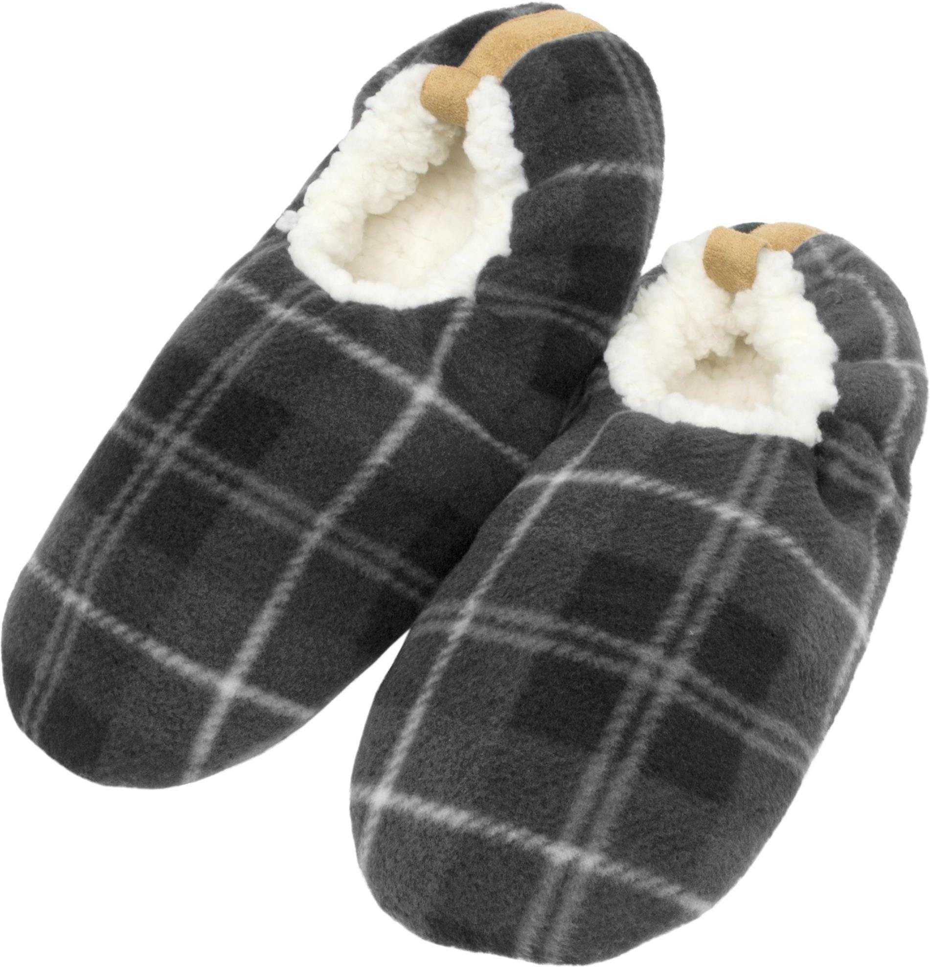 normani 1 Paar Herren-Slipper Karo Hausschuh (1 Paar) weiches Lammfellimitat