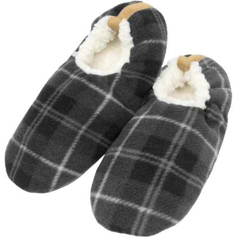 normani 1 Paar Herren-Slipper Karo Hausschuh (1 Paar) weiches Lammfellimitat