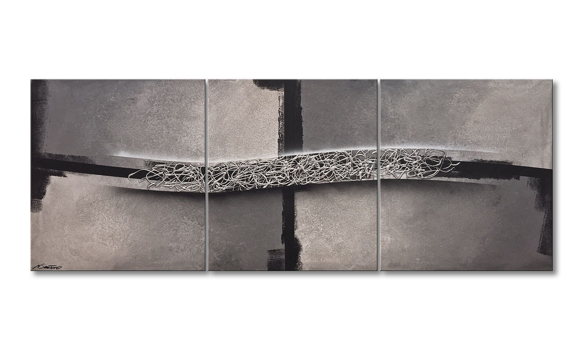 WandbilderXXL XXL-Wandbild Across The Borders 210 x 80 cm, Abstraktes Gemälde, handgemaltes Unikat