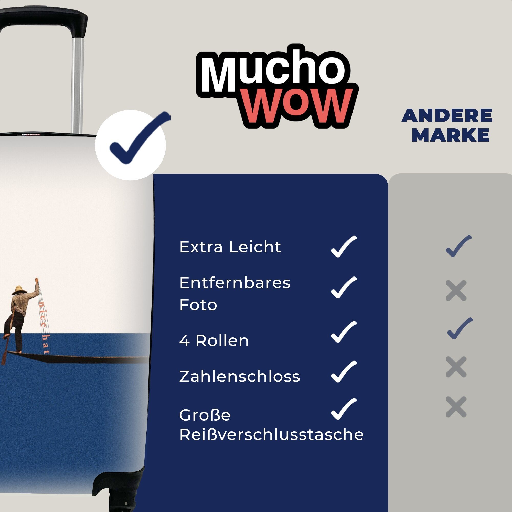 MuchoWow Handgepäckkoffer - für Reisekoffer 4 Komplimente - Reisetasche mit Trolley, Frau Abstrakt, rollen, Handgepäck Rollen, Ferien