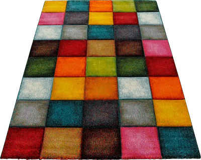 Teppich »Belis 22605«, merinos, rechteckig, Höhe: 18 mm, Wohnzimmer, moderner farbenfroher Kurzflorteppich