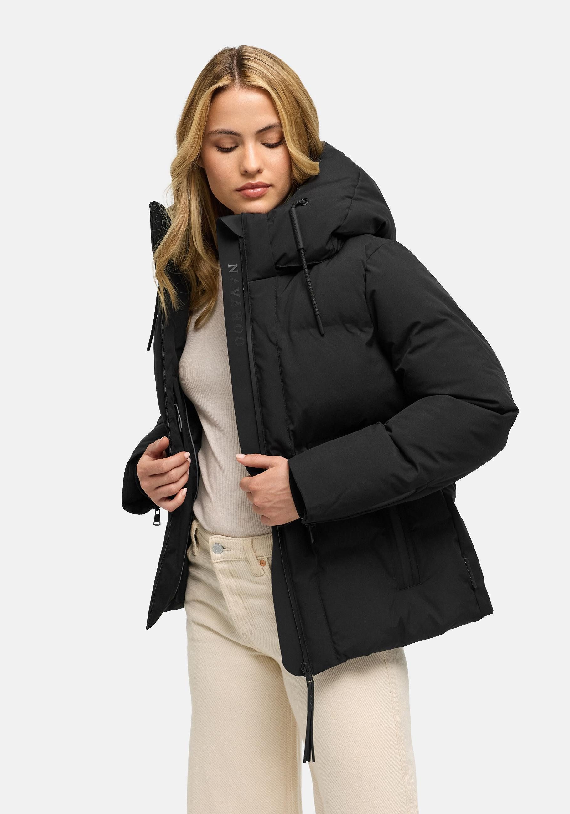 Navahoo Outdoorjacke Wolkentanz XIV Kurze Damen Steppjacke mit abnehmbarer Kapuze