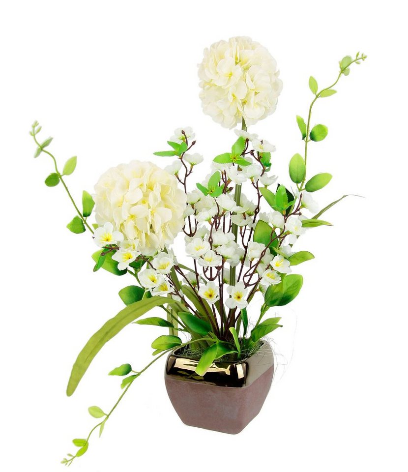 Kunstblume Arrangement Allium, I.GE.A., Höhe 53 cm, Topf aus Keramik