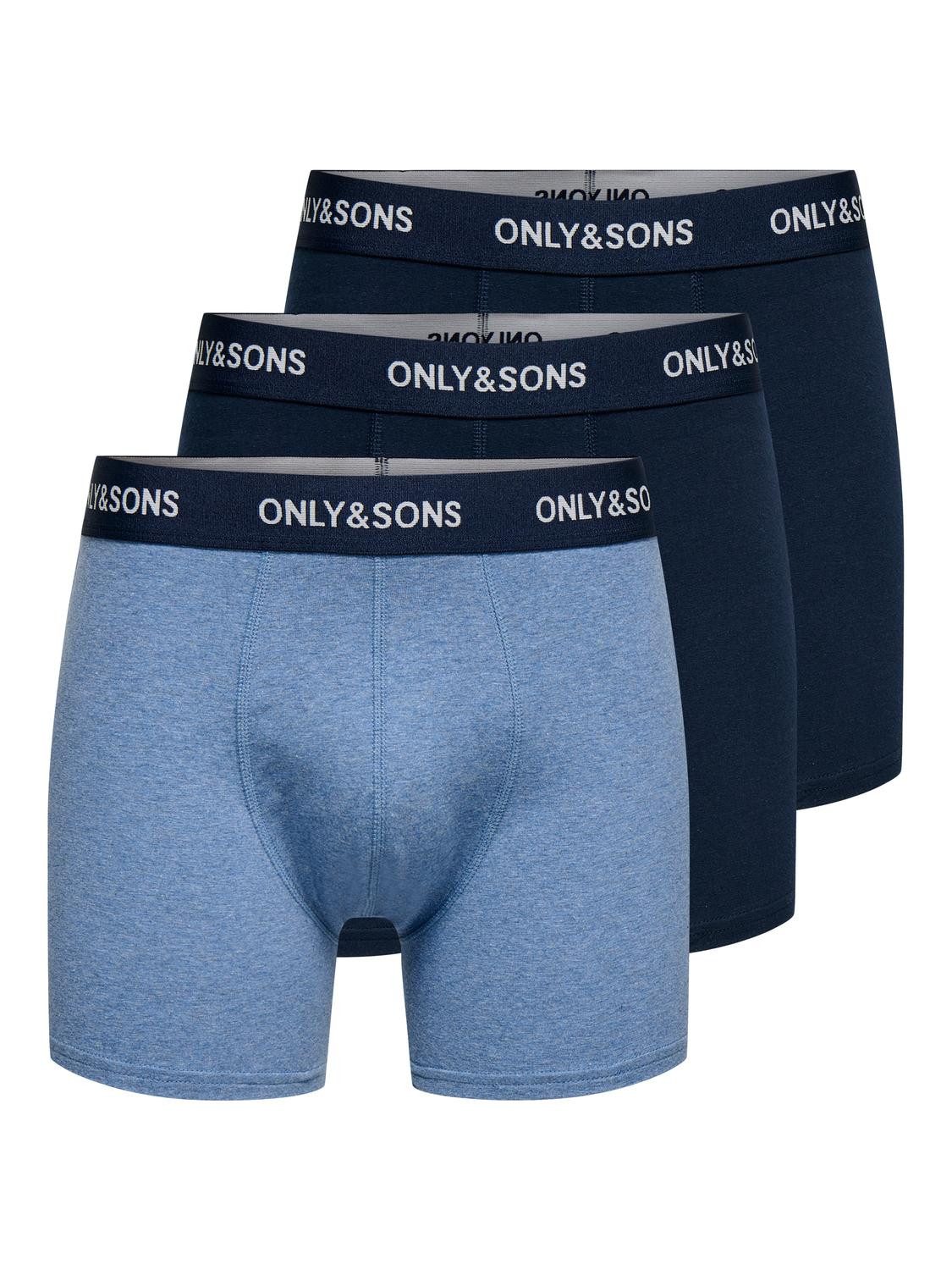 ONLY & SONS Trunk ONSFITZ SOLID BLACK TRUNK 3PACK NOOS (Packung, 3-St)