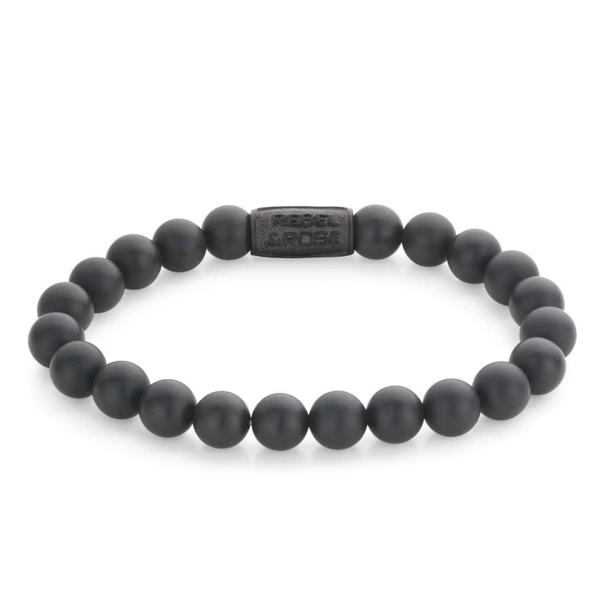 Rebel & Rose Edelstahlarmband RR-80082-B, für Herren Mad Panther Schwarz 8 mm