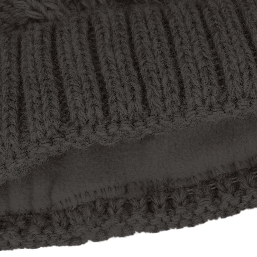 Neverless Bommelmütze Damen Strick-Mütze Fell-Bommel Kunstfell Bommelmütze Fleece-Futter Her