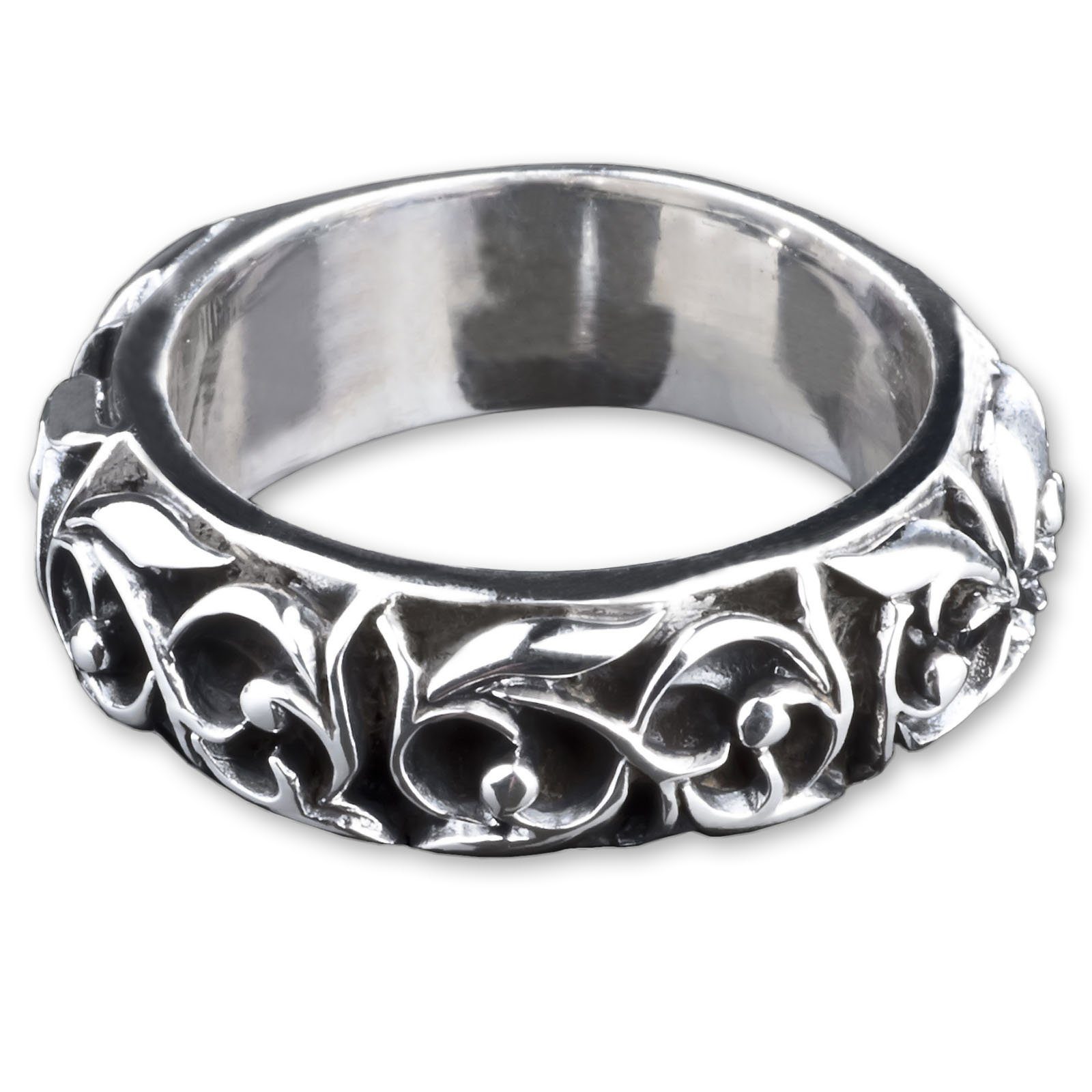 viva-adorno Silberring Damen Ring Blatt Ranken Blätter Verlobungsring 925 Sterlingsilber, Damenring florale Ornamente