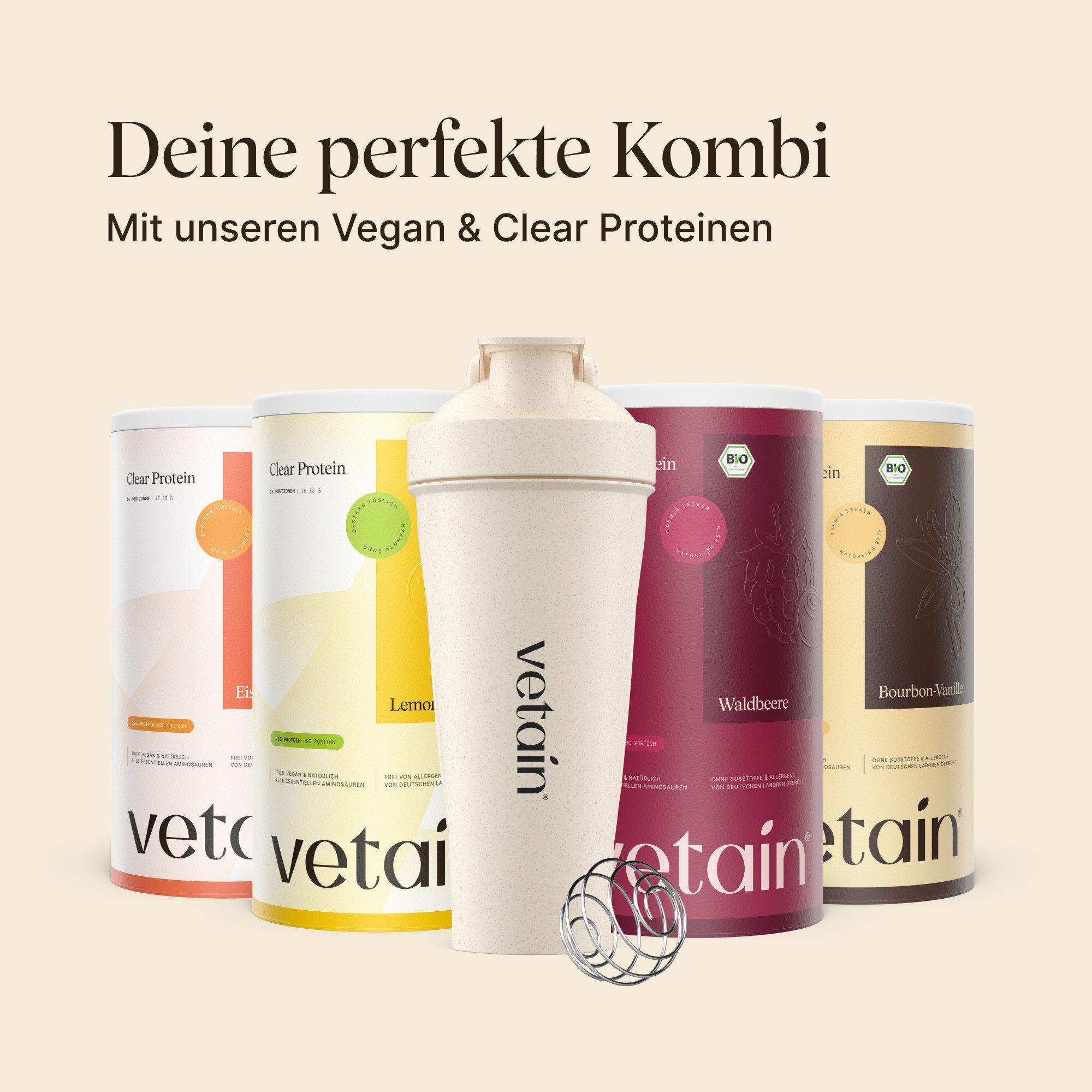 VETAIN Protein Shaker 700 ml - Auslaufsicher - BPA frei - Spülmaschinenfest, Kunststoff, Auslaufsicher, BPA frei, Spülmaschinenfest