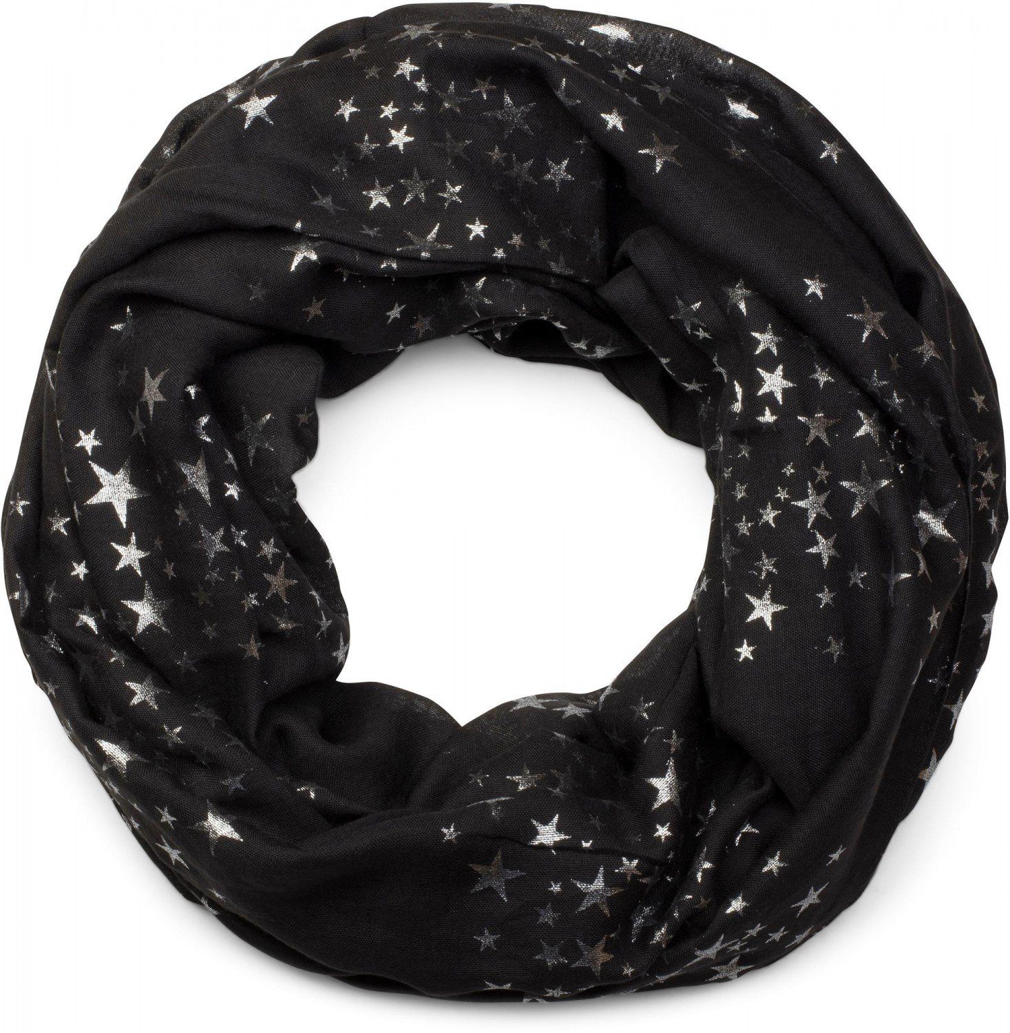 styleBREAKER Loop Loop Schal mit Metallic Sterne Print, (1-St) günstig online kaufen