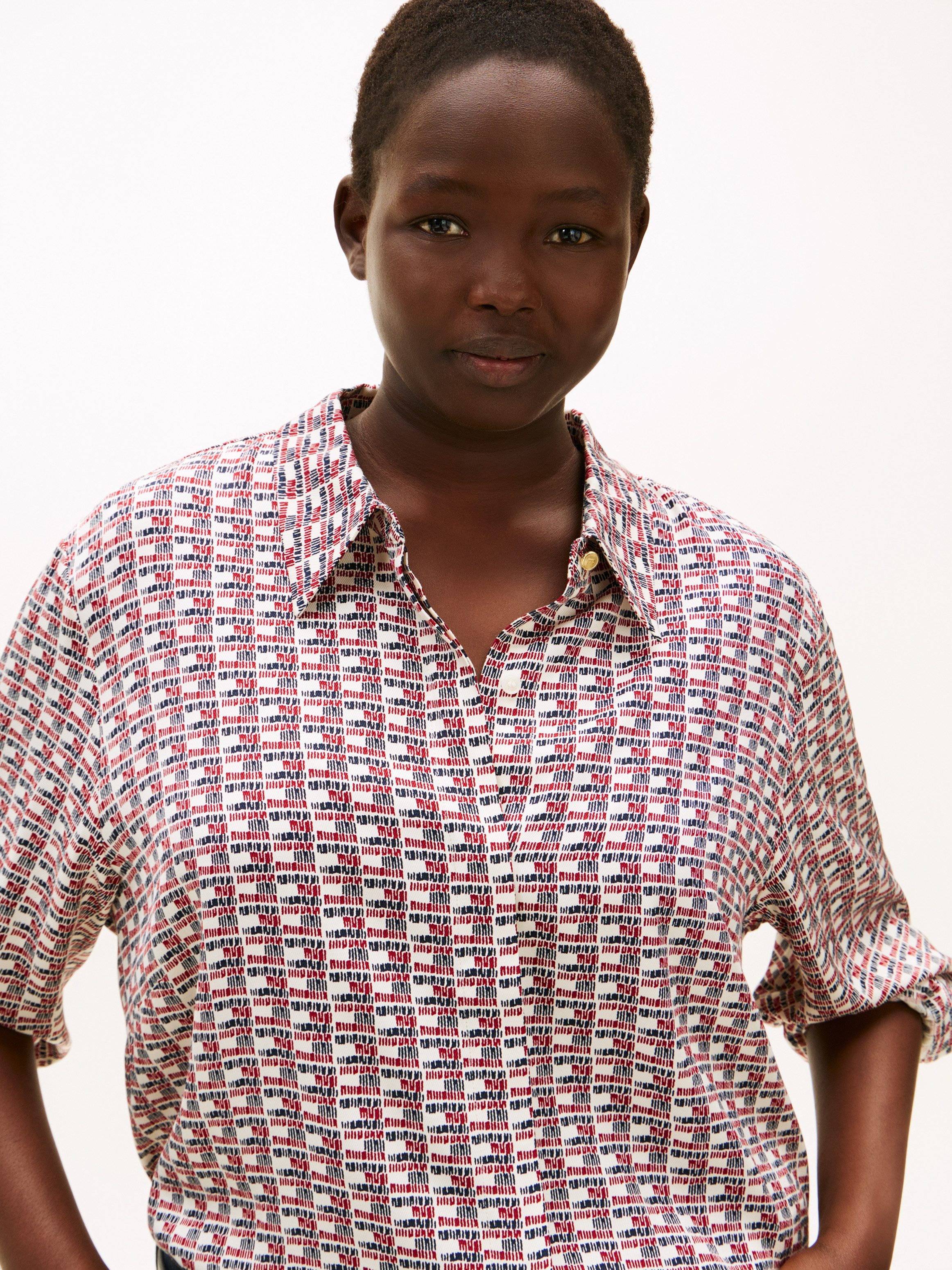 Tommy Hilfiger Curve Shirtbluse CRV VIS TWILL LS REGULAR SHIRT in großen Gr günstig online kaufen