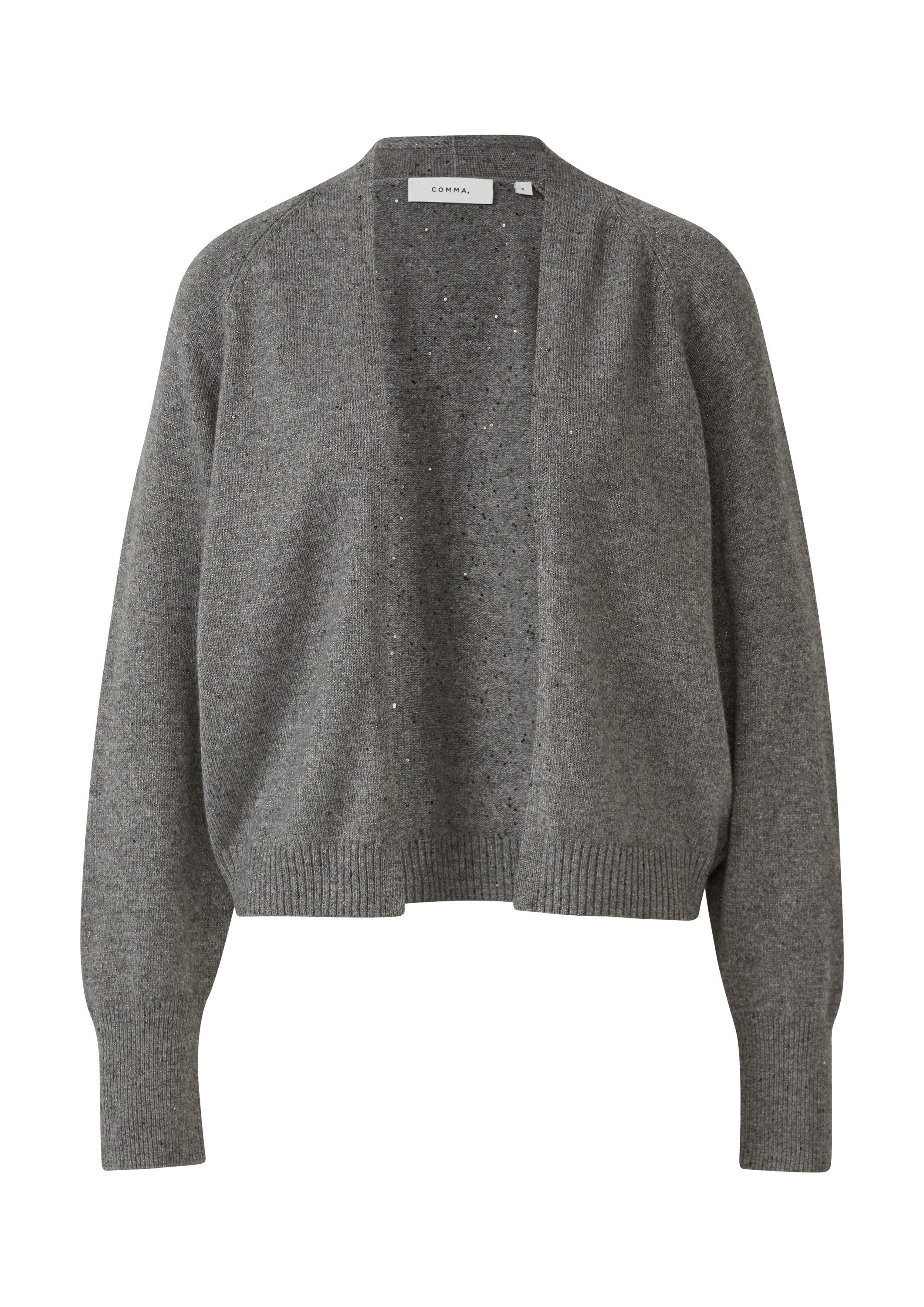 comma Cardigan Strickjacke Cardigan mit Glitzergarn und Fledermausärmeln