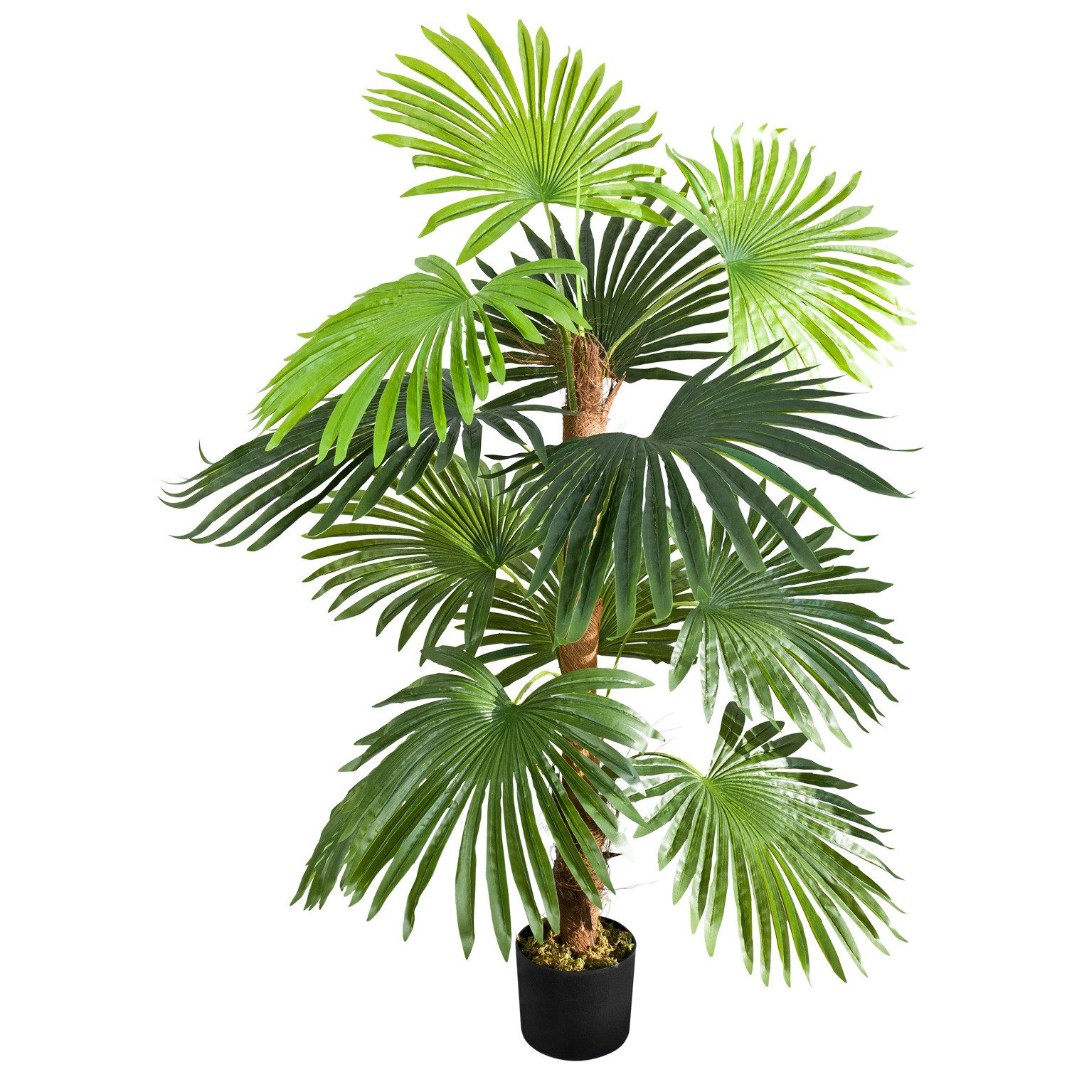 Kunstpalme Kunstpflanze Palme Palmfarn Farnpalme Plastik Künstliche Pflanze 120cm Farnpalme, Decovego, Höhe 120 cm