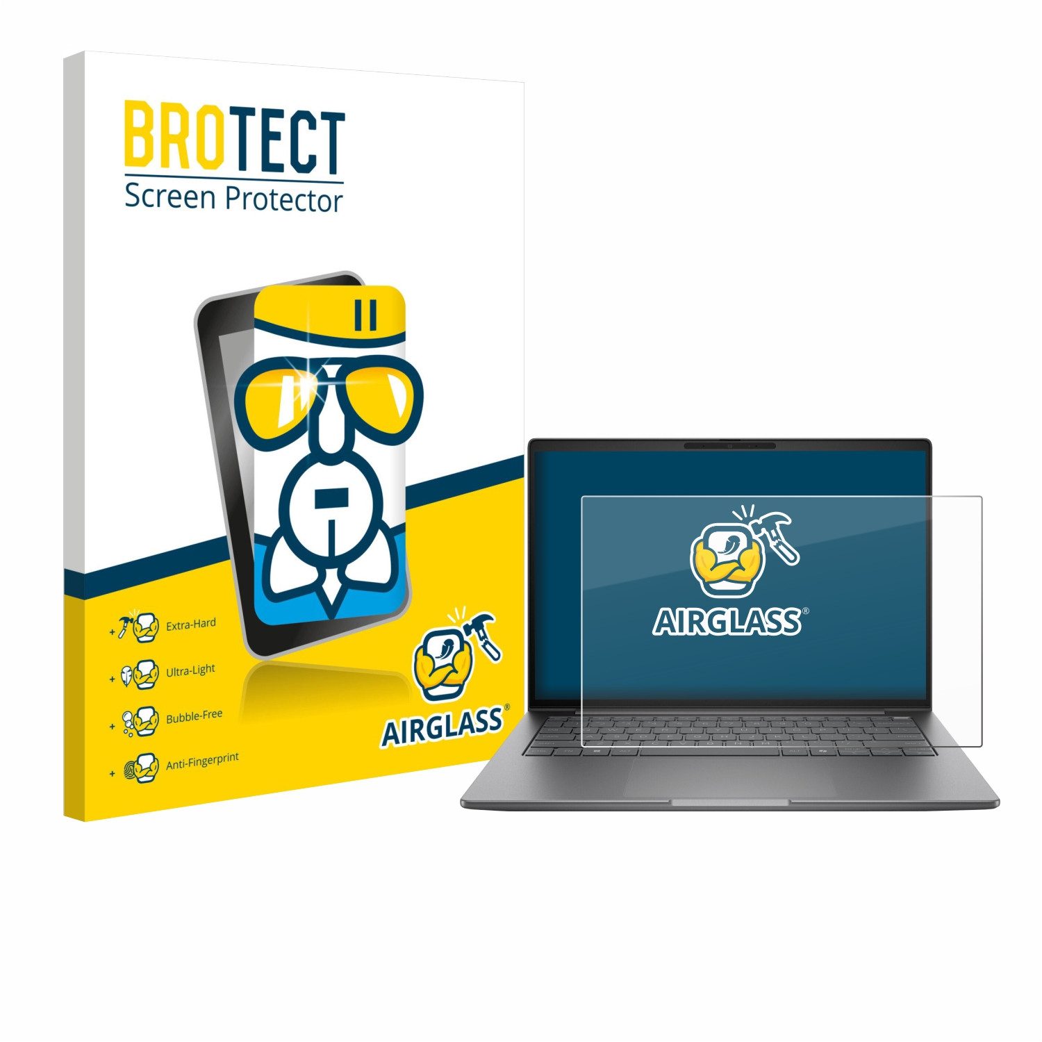 BROTECT Displayschutzglas Folie für HP ZBook 8 G1i 14", Schutzfolie Glas Panzer Display Schutz klar