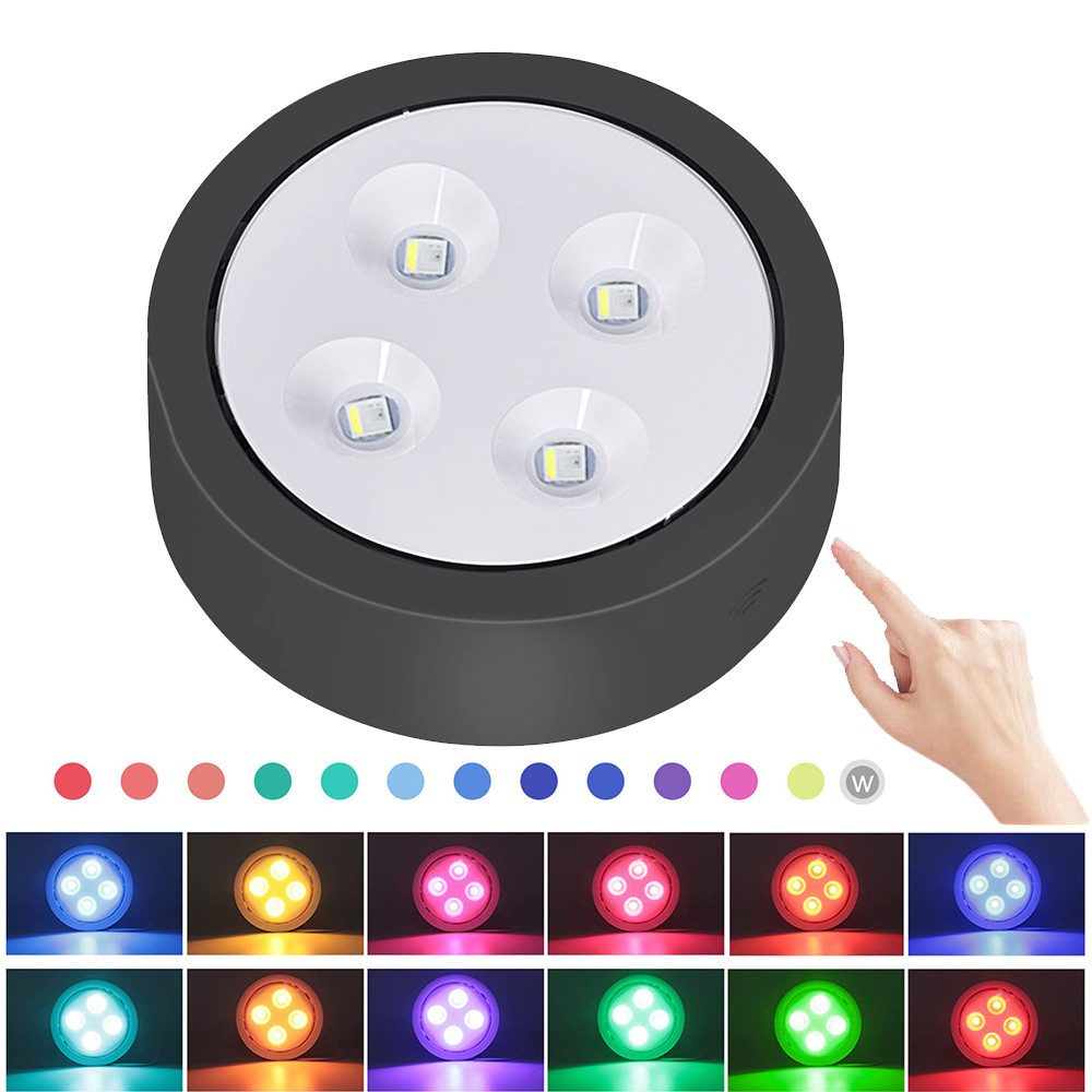 Jibenhome LED Unterbauleuchte RGB LED Schranklicht Akku mit Fernbedienung, 13 Farbwechsel Nachtlicht, Schrankleuchten Kabinett Beleuchtung für Schlafzimmer, Kleiderschrank