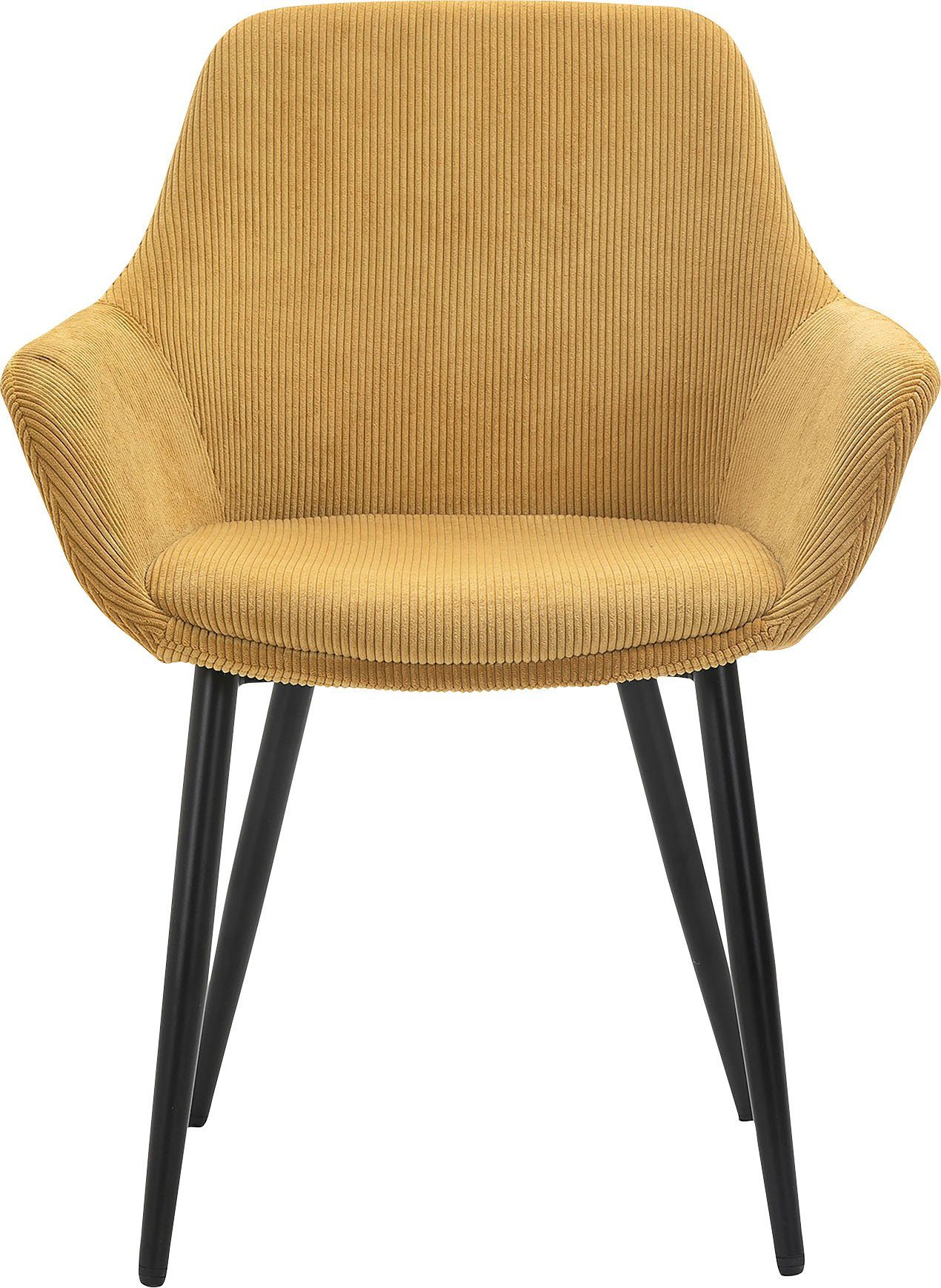 SalesFever Armlehnstuhl Komfortabler Esszimmerstuhl im zeitlosen Design (Set, 2 St), Bezug in Cord-Optik