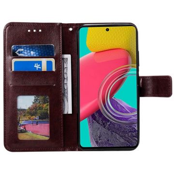 CoverKingz Handyhülle Hülle für Samsung Galaxy M33 5G Handyhülle Flip Case Cover Etui 16,72 cm (6,6 Zoll), Klapphülle Schutzhülle mit Kartenfach Schutztasche Motiv Mandala