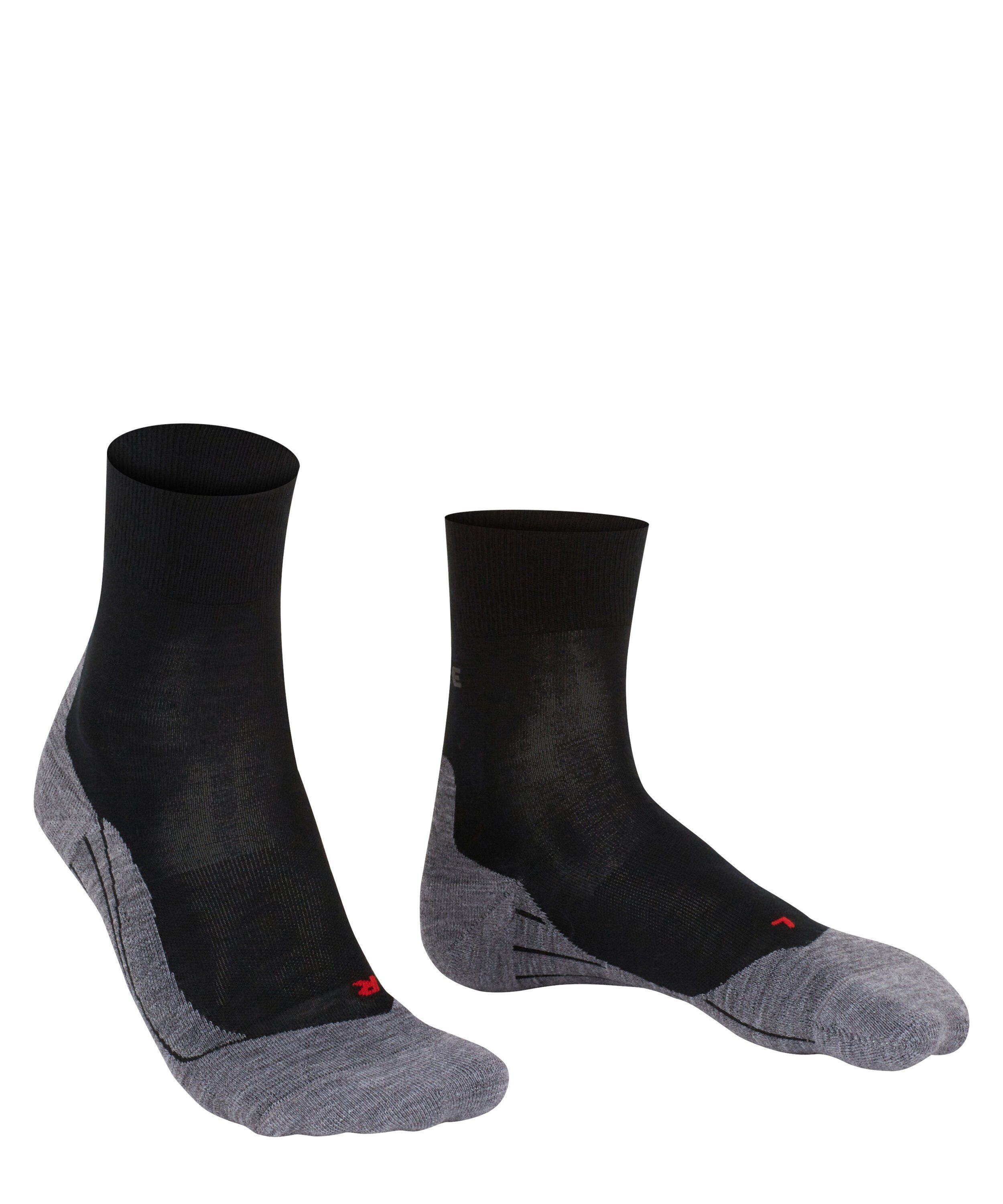 FALKE Laufsocken RU4 Endurance Wool Polsterung mit Laufsocke (3010) leichte mittlerer black-mix (1-Paar)