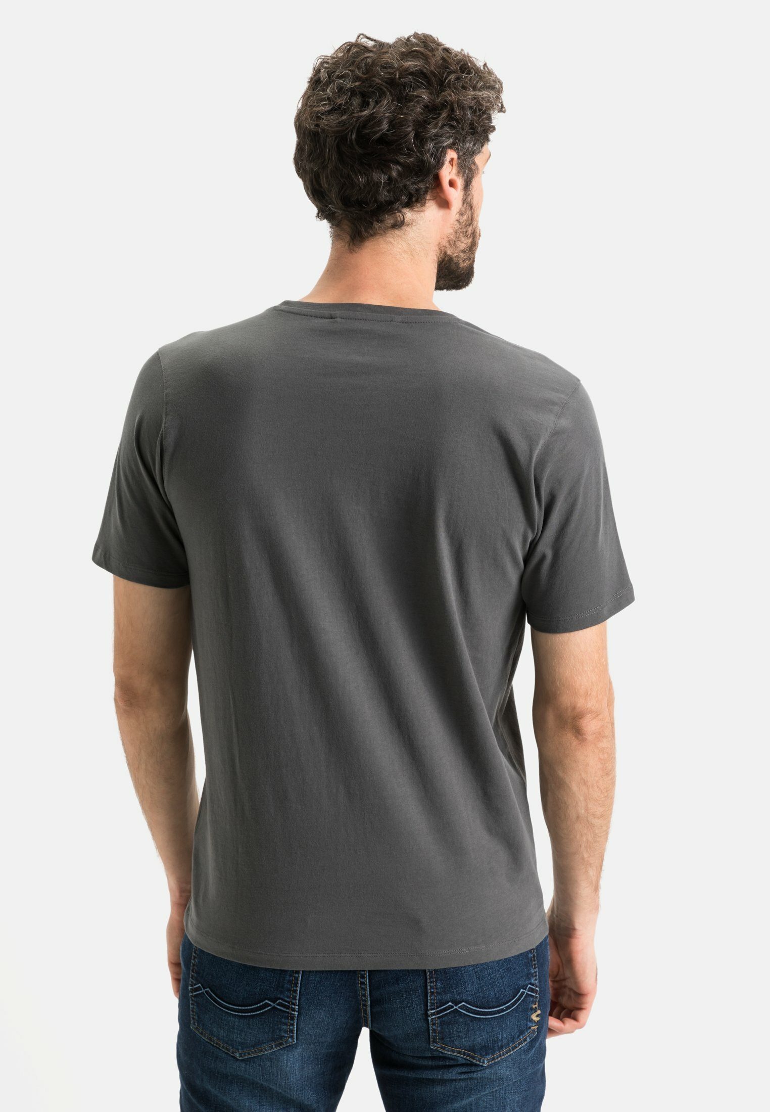 camel active T-Shirt aus reiner Baumwolle Kurzarm Rundhals günstig online kaufen