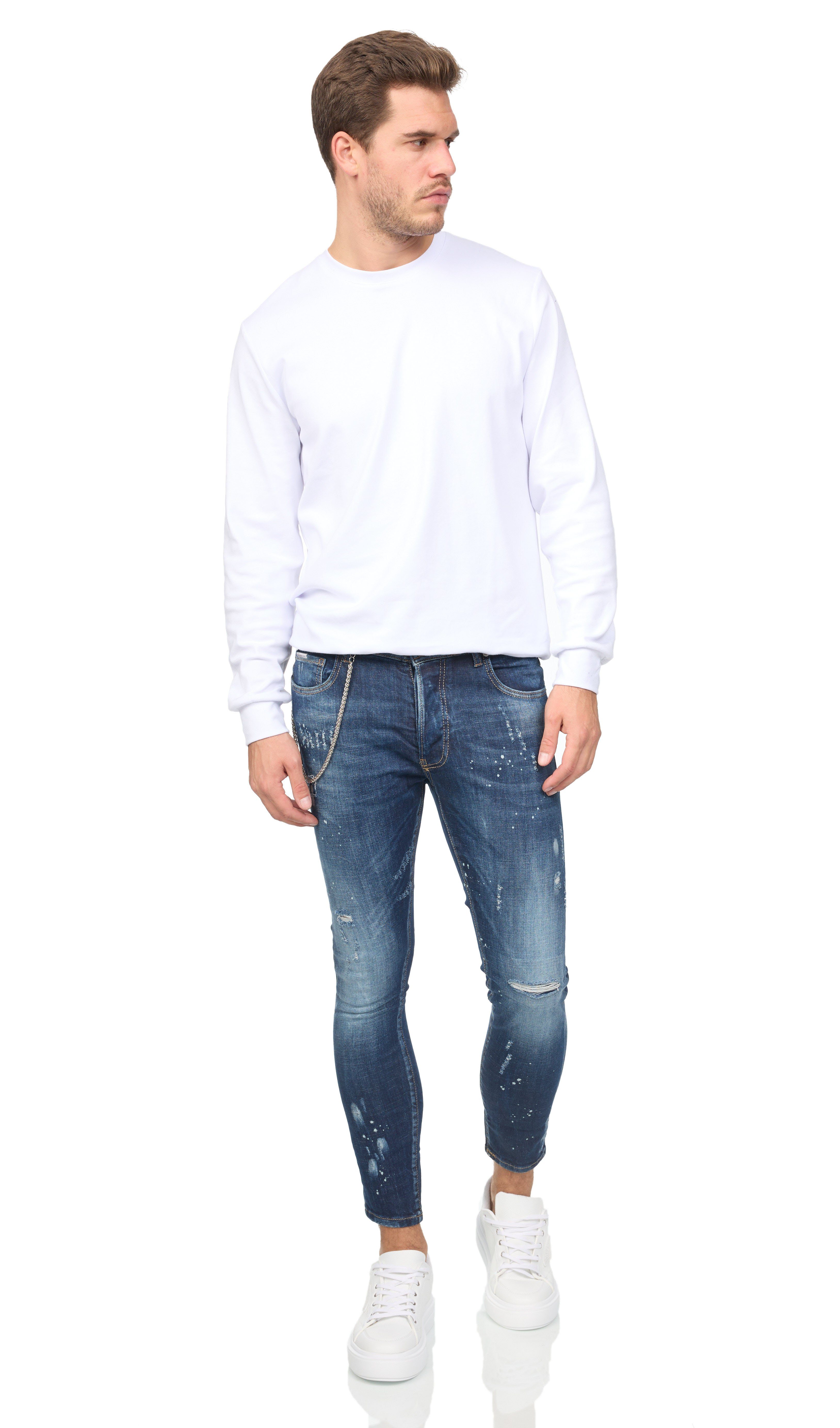 Denim Distriqt Skinny-fit-Jeans Super stretchige Skinny Jeans im Destroyed Look DH-BI 15612