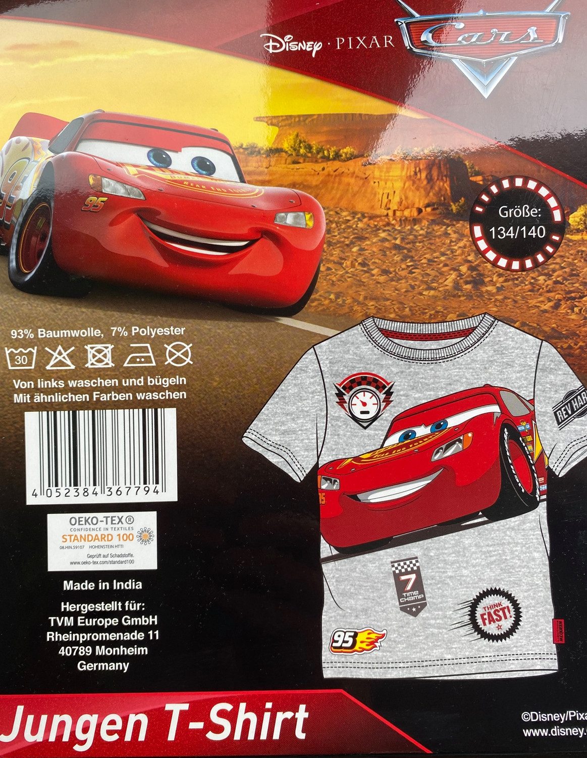 Disney Cars Print-Shirt CARS T-Shirt Jungen Shirt Sommershirts 4-10 Jahre