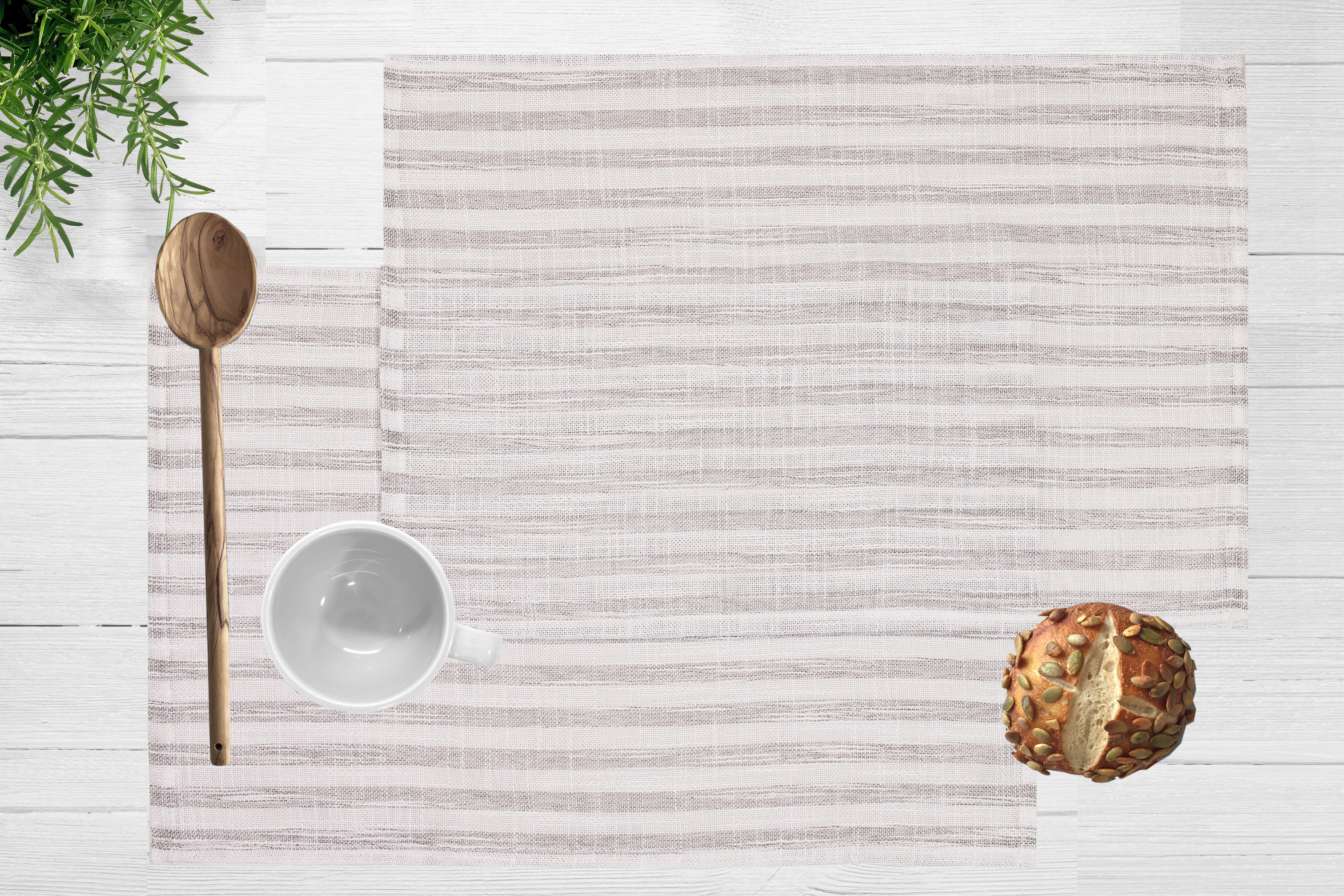 OTTO home Platzset Marric, (2-St), Platzset, halbtransparent, Linenoptik mit Streifen