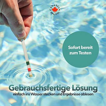 Canadian Spa GmbH Wasserteststreifen Whirlpool Test Strips, 50-St., 3 IN 1: Chlorgehalt, pH-Wert, Alkalinität