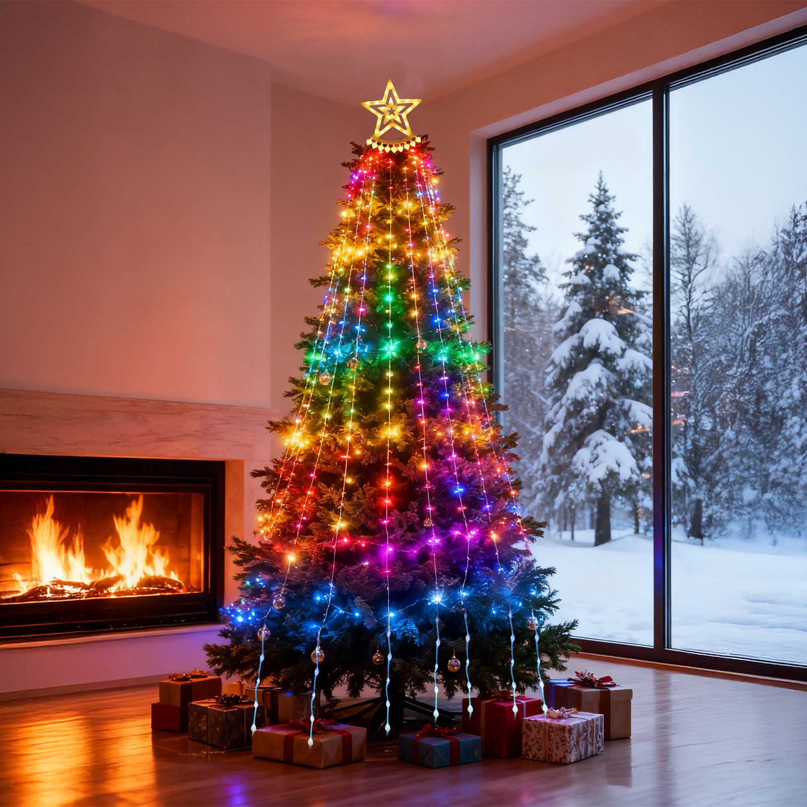 Aigostar LED-Lichterkette Aigostar 2,5m 250LED Smart RGBIC Weihnachtsbaumbe günstig online kaufen