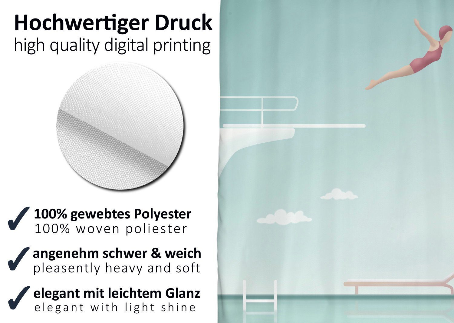 Arteneur Duschvorhang Breite 180 cm, Anti-Schimmel Beschichtet, Beschwerter günstig online kaufen