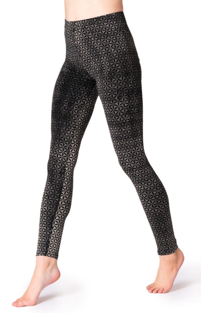 PANASIAM Leggings Unikat Batik Leggings Blume des Lebens handgefertigte lange Leggings aus natürlicher Viskose modern elastisch ideal für Yoga Sport Fitness