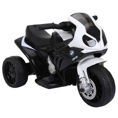 HOMCOM Elektro-Kindermotorrad Kinderfahrzeug Lizensiert von BMW S1000RR Kindermotorrad Stahl Schwarz, Belastbarkeit 20 kg, (1-tlg), L66 x B37 x H44 cm