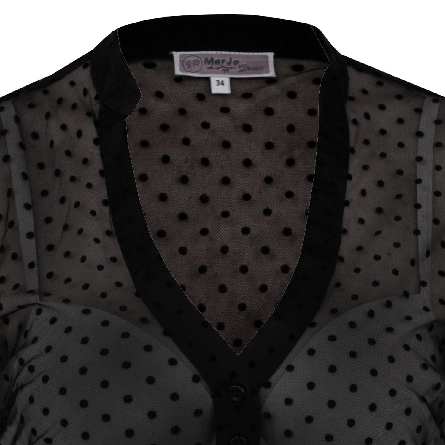 MarJo Dirndlbluse Damen 'Zeitlarn' Kurzarm, Schwarz