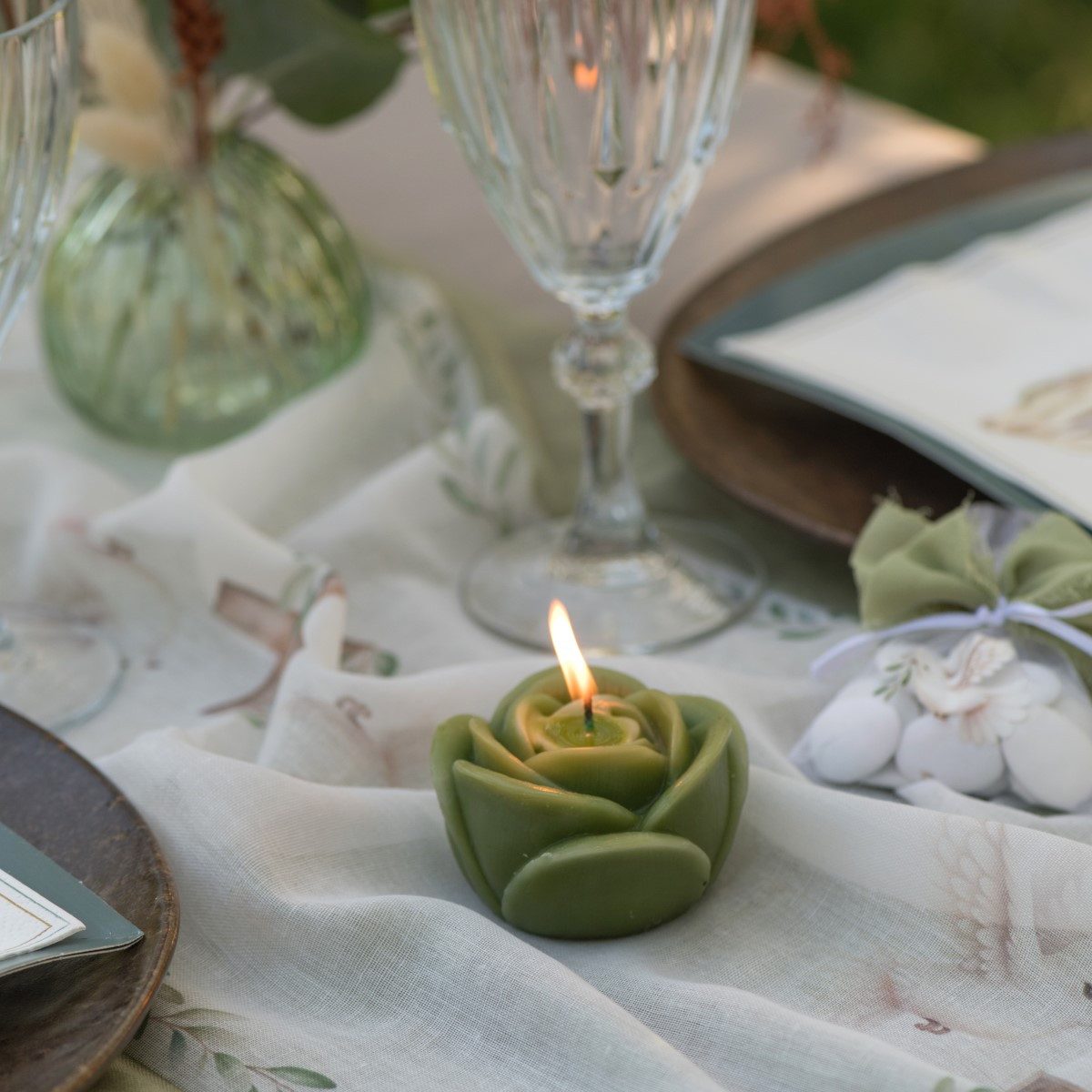 Santex Formkerze Kerze in Rosenform, Ø7cm x 4,5cm. Rosenkerze, Geschenk günstig online kaufen