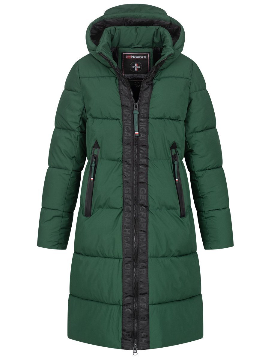 Geographical Norway Steppjacke Damen Winter Jacke Mantel Parka Steppjacke Steppmantel Wintermantel Forest-green