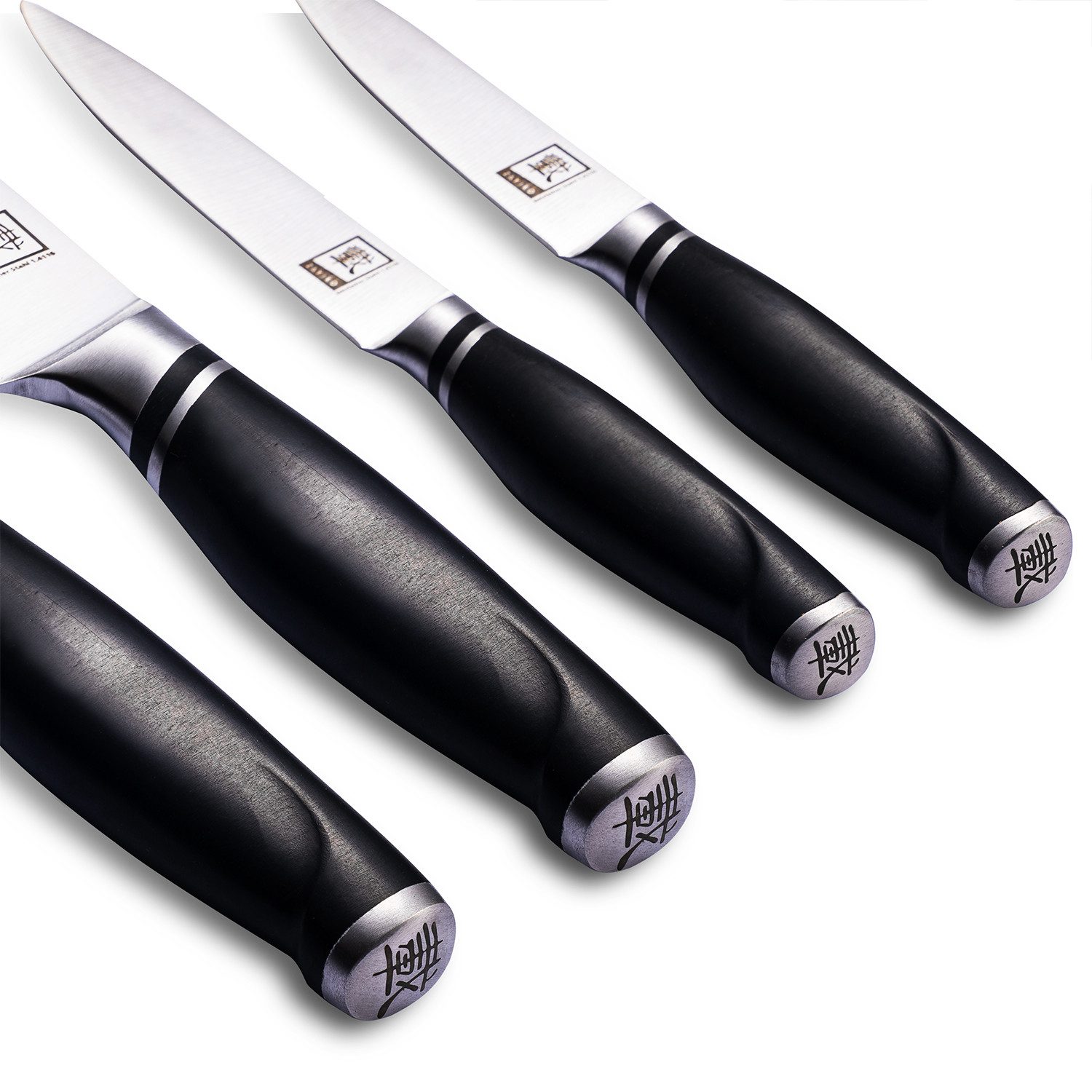 ZAYIKO Messer-Set 4er Küchenmesser-Set 8 bis 20 cm Edelstahlklingen mit ABS Griff (Stahlmesser mit Geschenkbox, 4-tlg., 4er Edelstahl-Messer-Set), Deutscher Edelstahl 1.4116