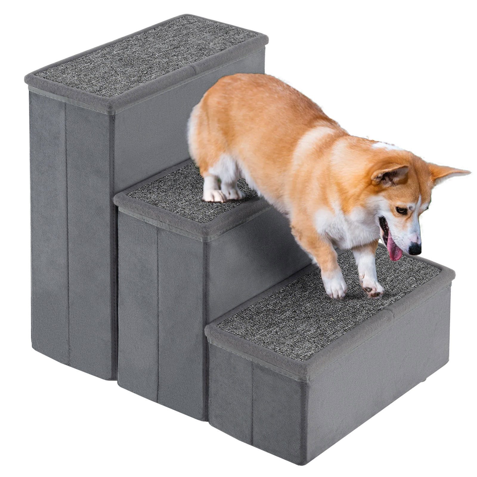 KOMFOTTEU Haustiertreppe, klappbare Katzentreppe Hundetreppe günstig online kaufen