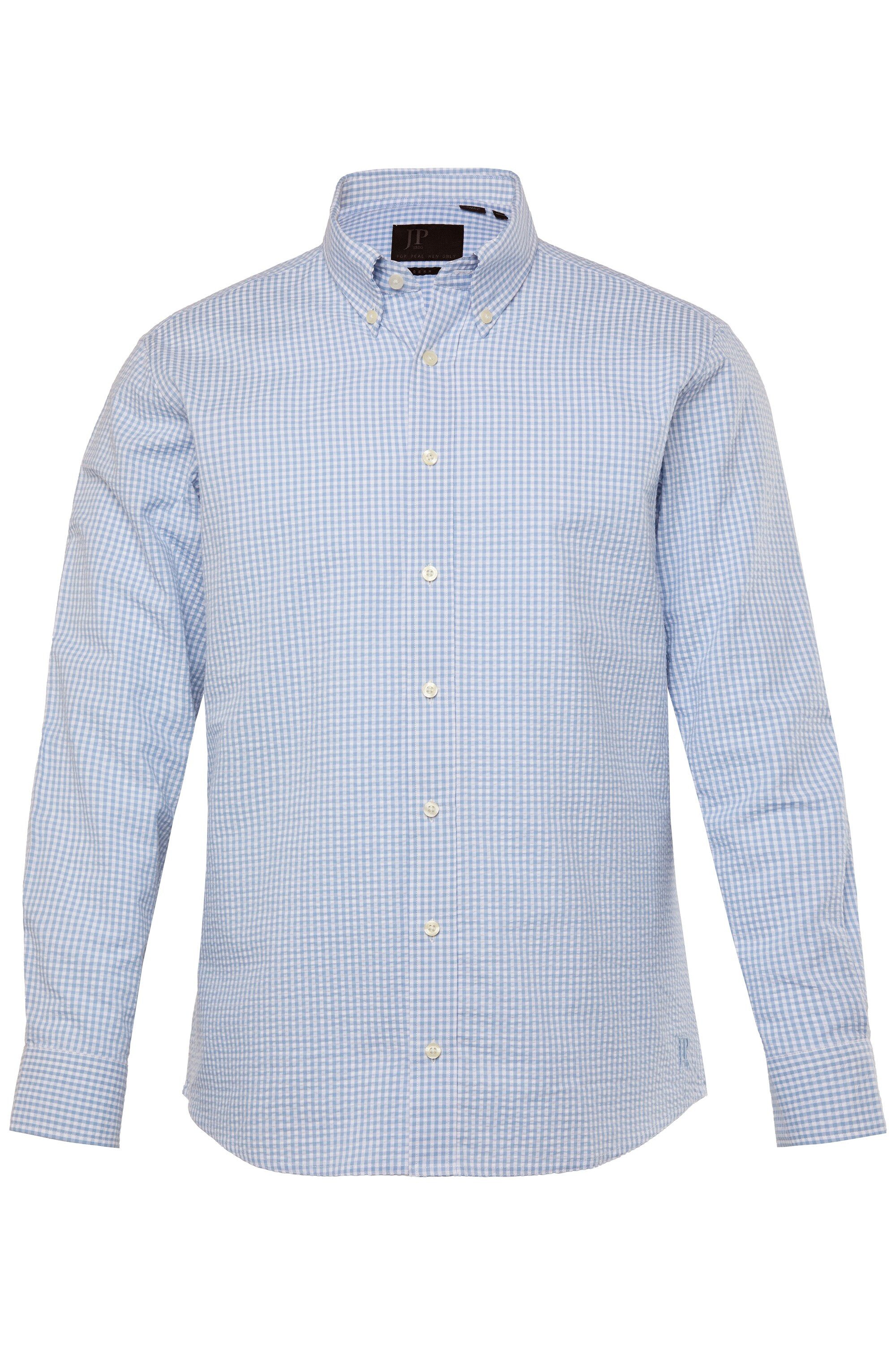 JP1880 Businesshemd Karohemd Langarm Seersucker Buttondown-Kragen günstig online kaufen