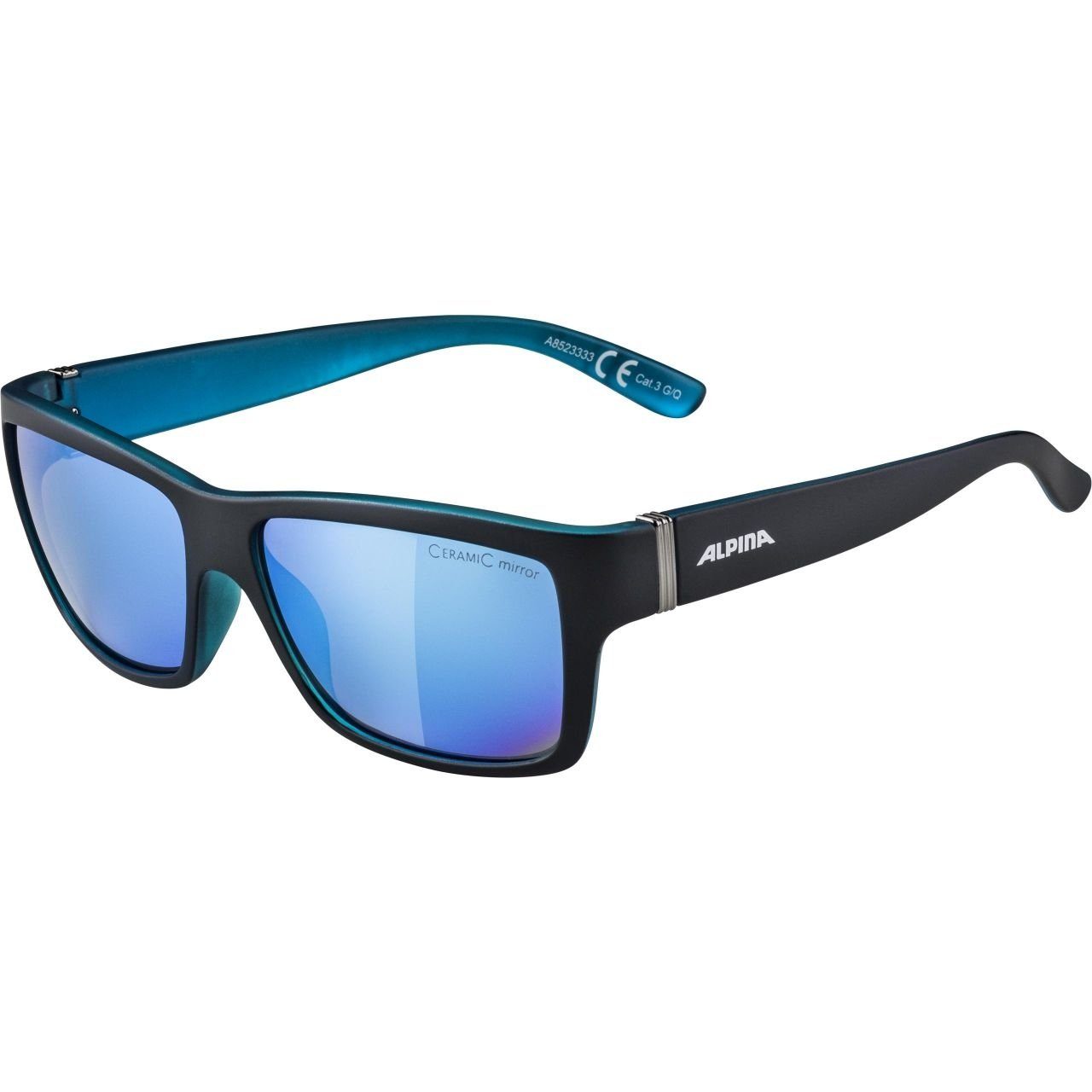Alpina Sports Alpina Sonnenbrille Alpina Erwachsene KACEY Sportbrille black matt-blu BLACK-BLUE MATT