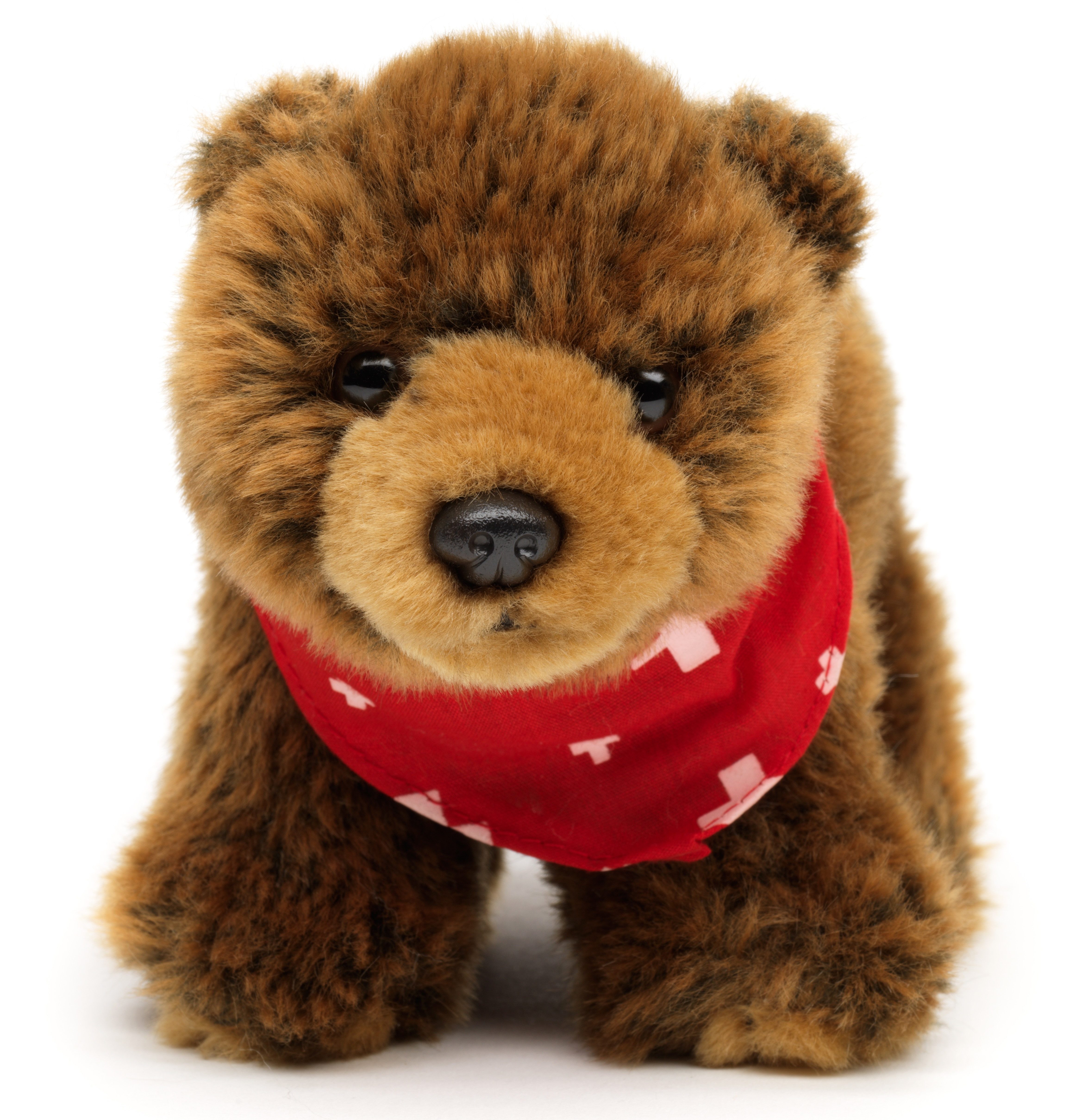 Uni-Toys Kuscheltier Braunbär m. Halstuch, stehend - 20 oder 27 cm - Plüsch-Bär, Plüschtier