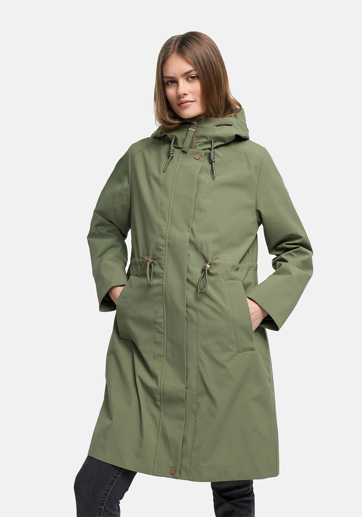 Marikoo Outdoorjacke Zilandaa Moderner Outdoorparka mit Kapuze und Kordelzug