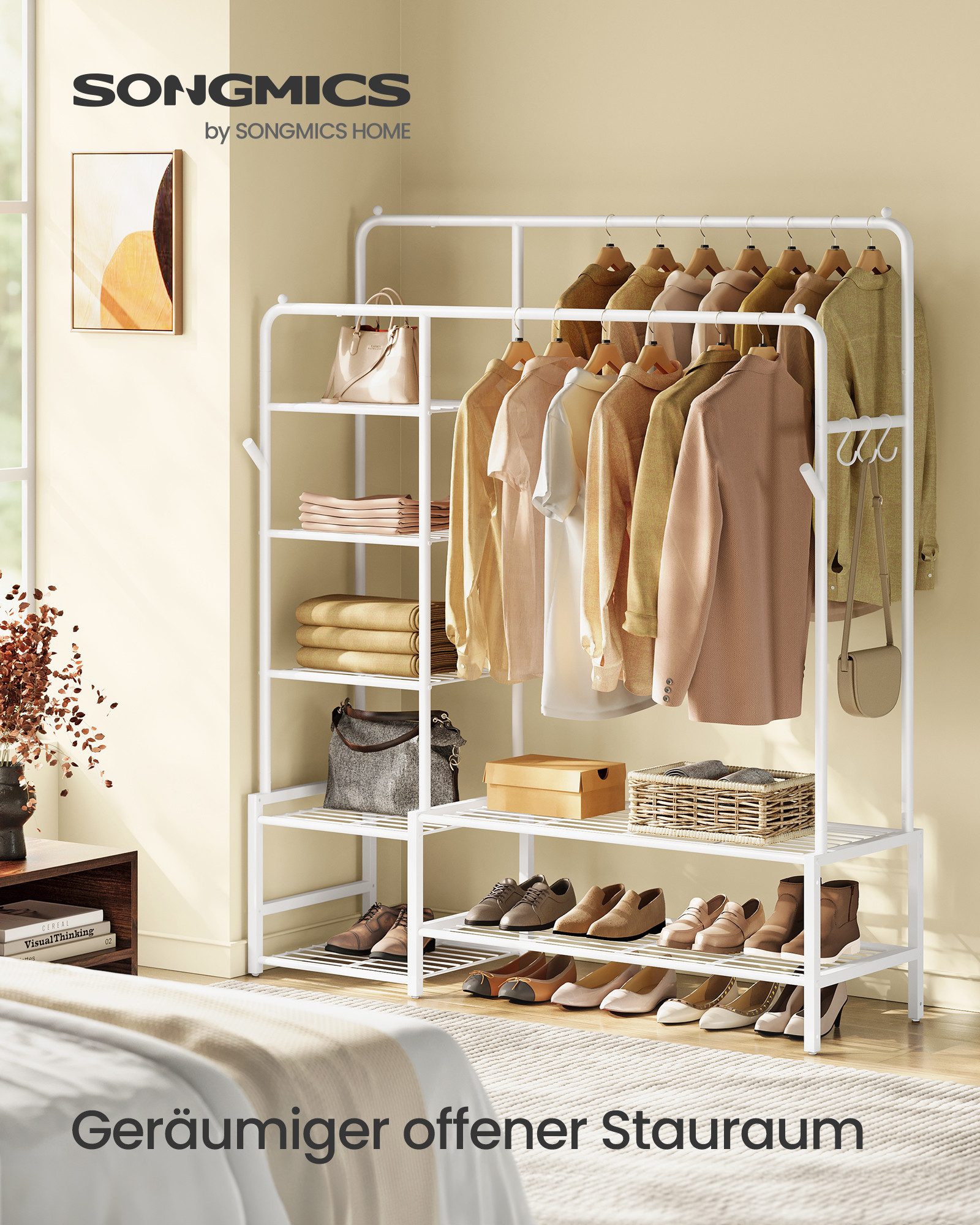 SONGMICS Kleiderständer, Kleiderständer, offene Kleiderstange, Garderobenst günstig online kaufen